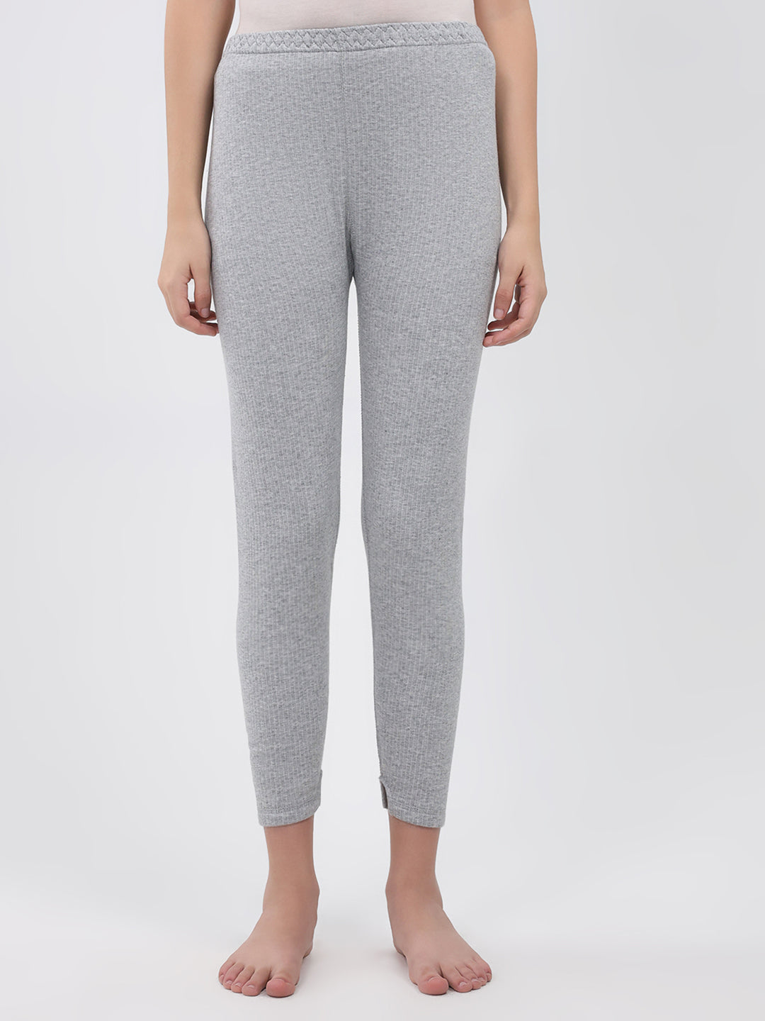 Women Grey Solid Thermal Lower