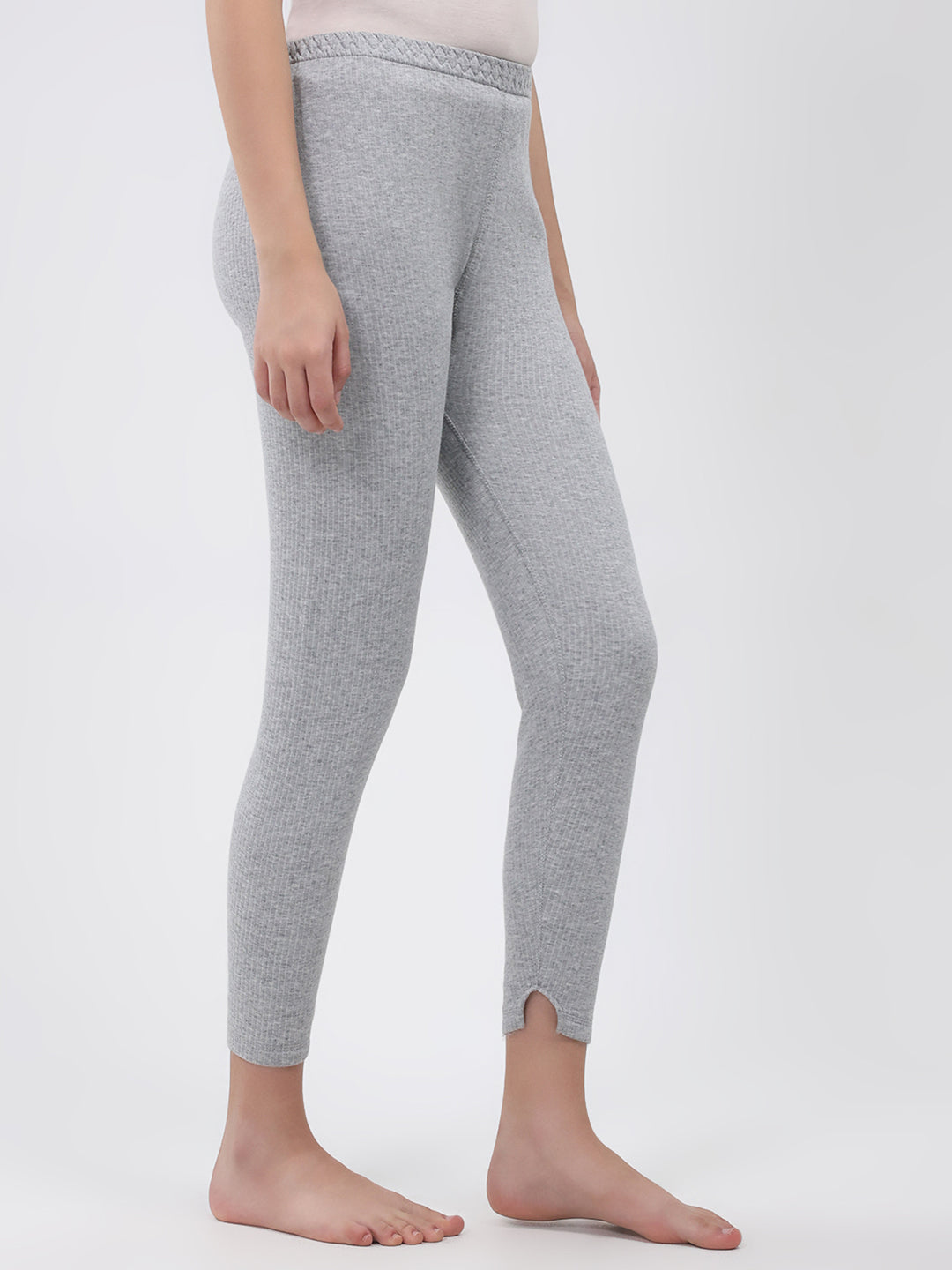 Women Grey Solid Thermal Lower