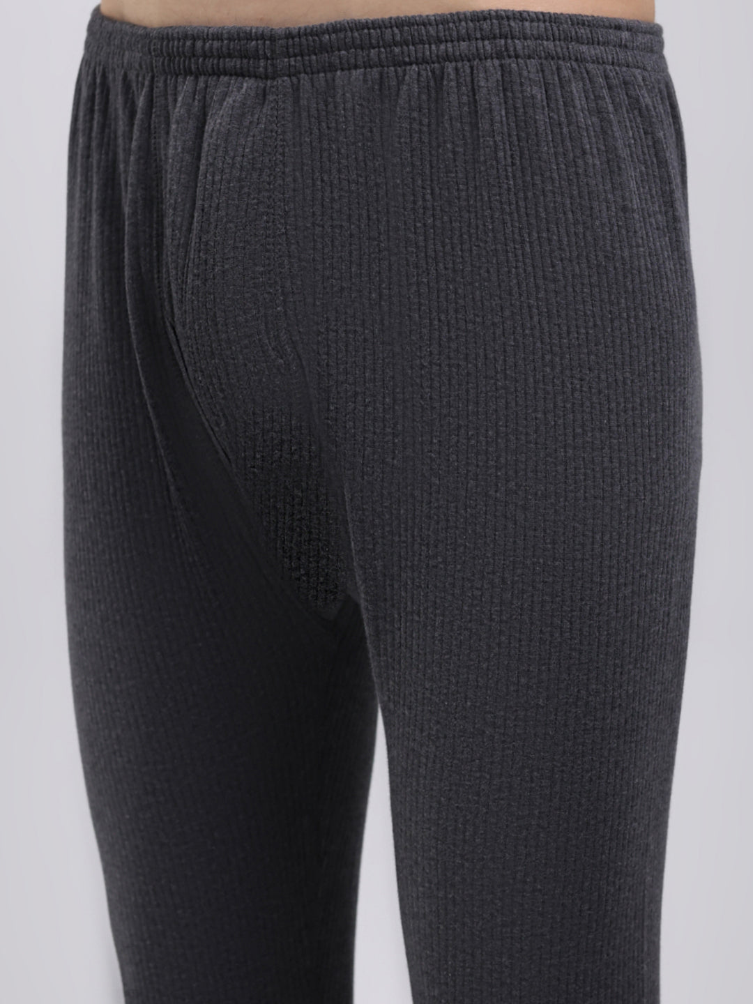 Men Charcoal Solid Regular Fit Thermal Lower