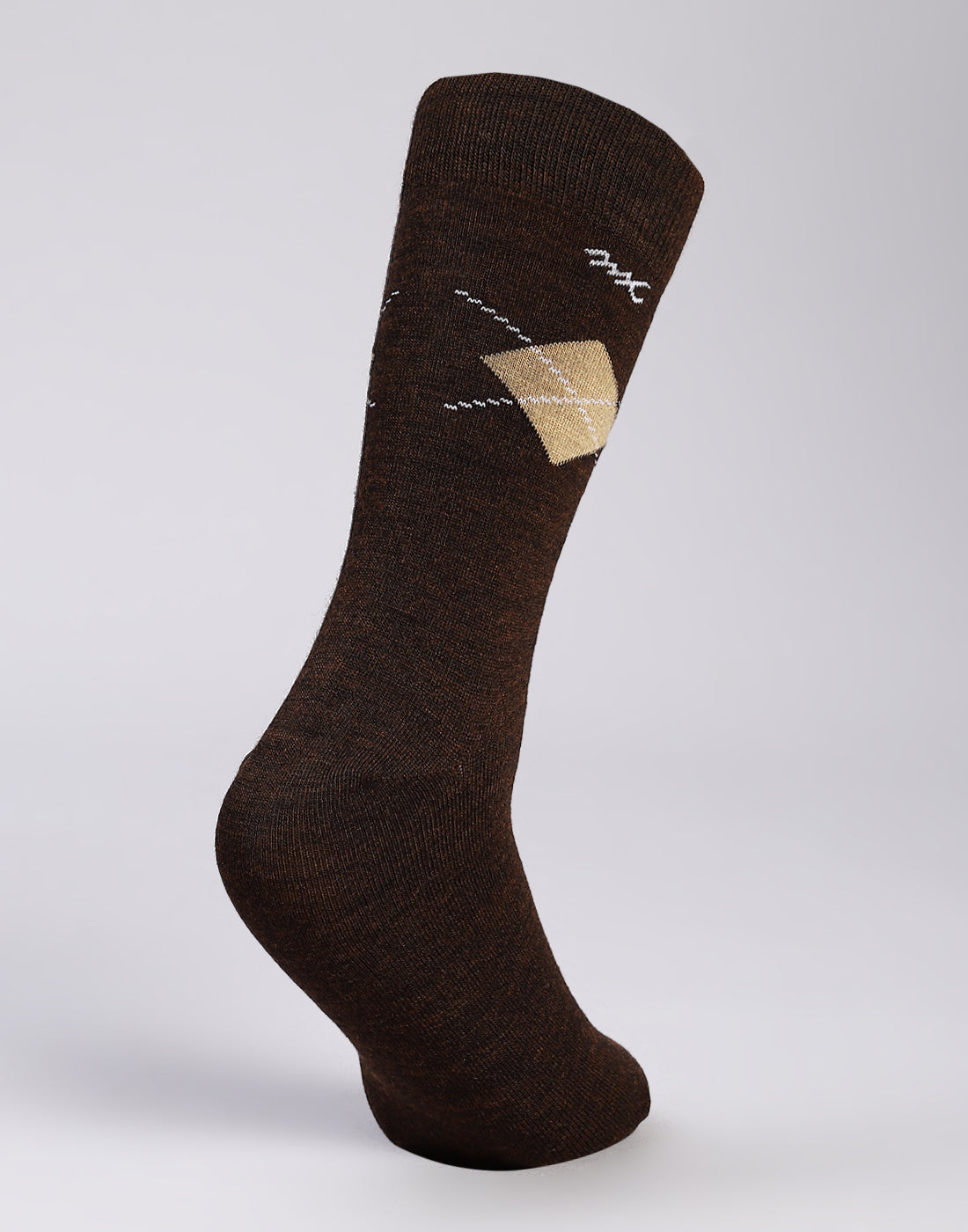 Men Cotton Blend Self Design Calf Length Socks (1 Pair)