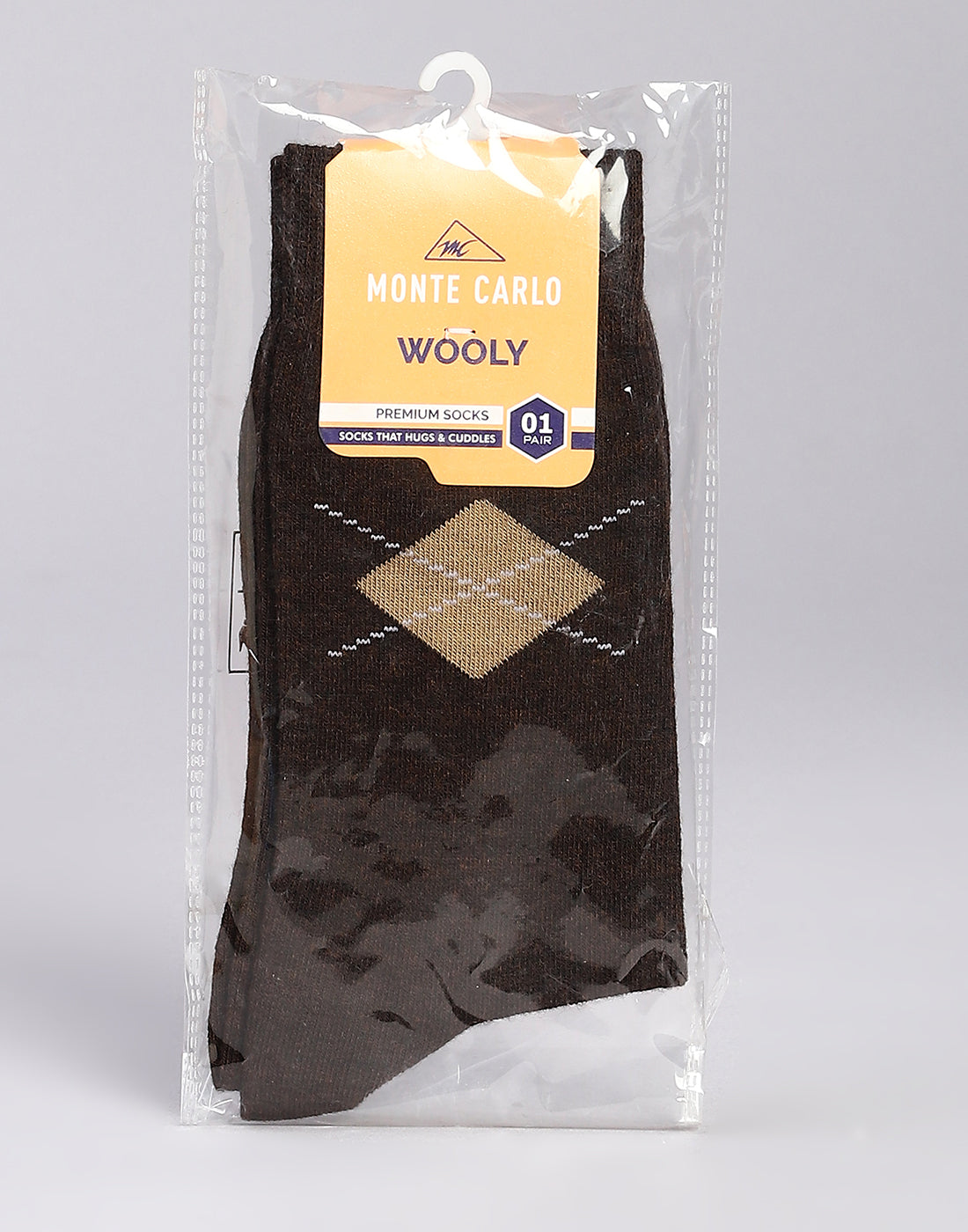 Men Cotton Blend Self Design Calf Length Socks (1 Pair)