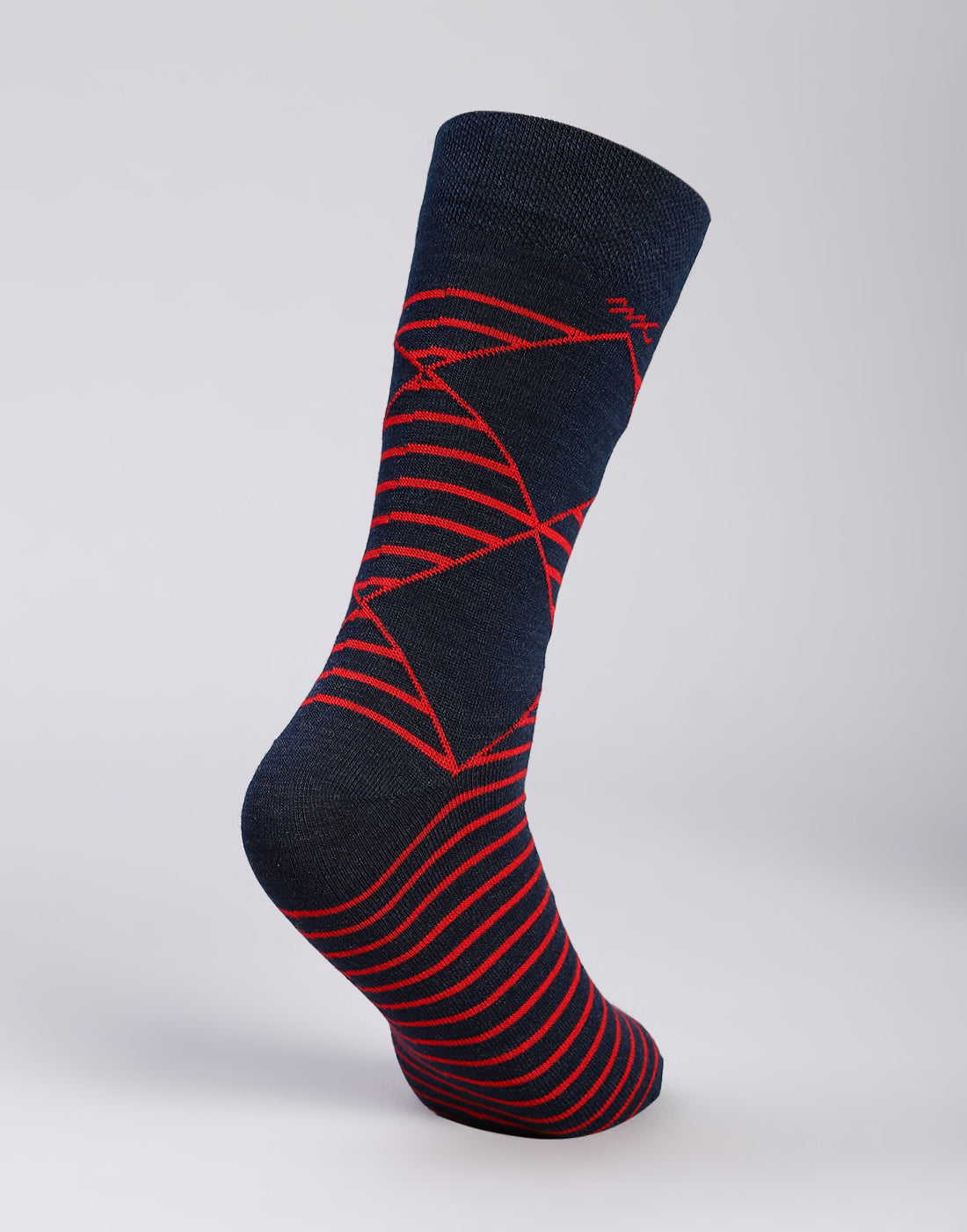 Men Cotton Blend Self Design Calf Length Socks (1 Pair)