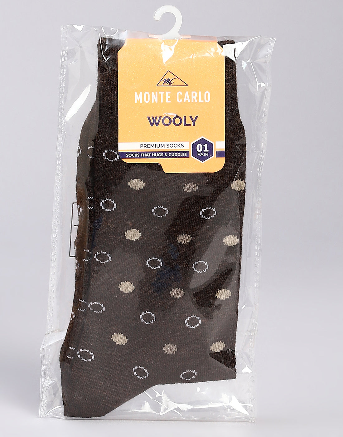 Men Cotton Blend Self Design Calf Length Socks (1 Pair)