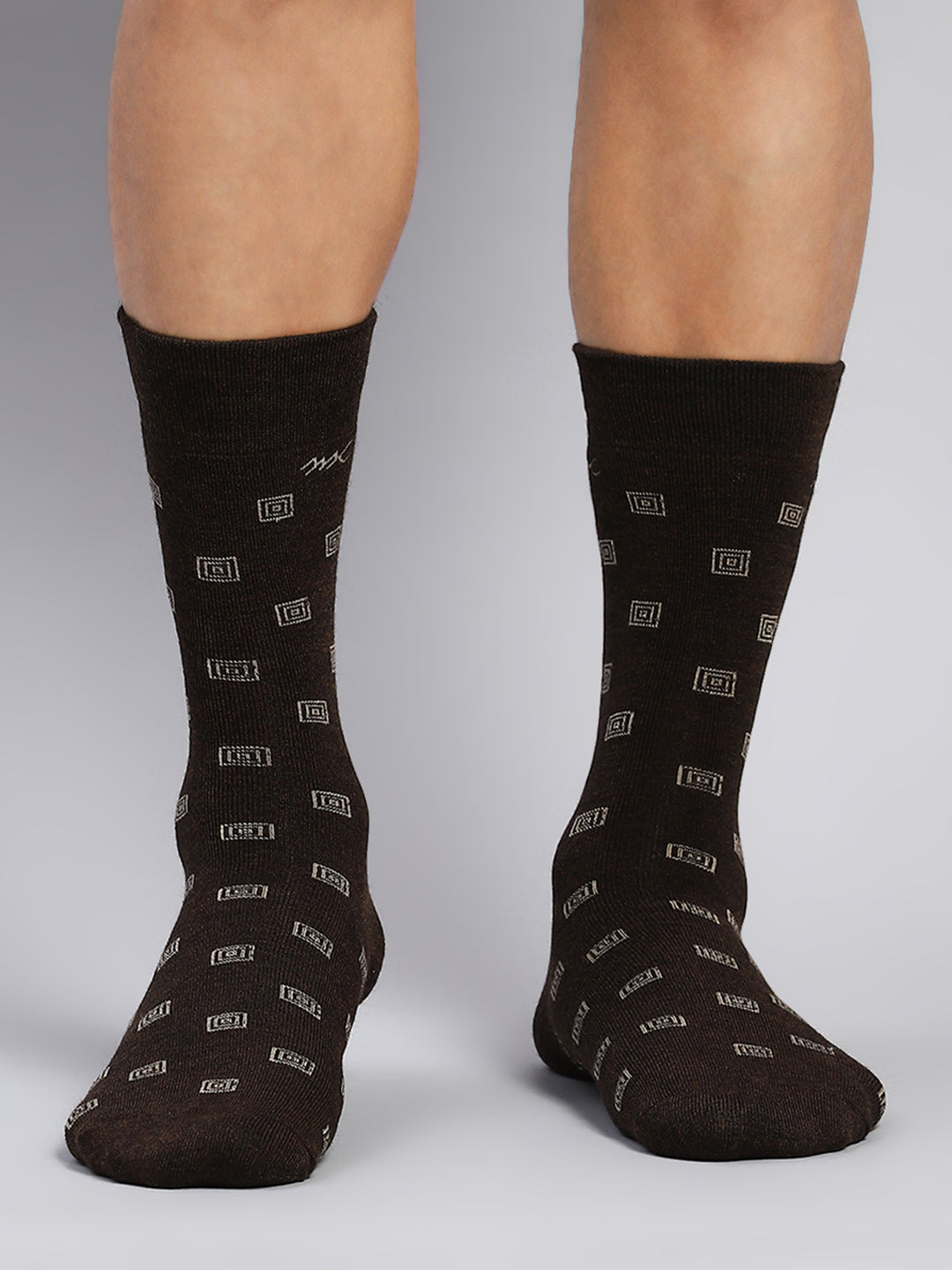 Men Wool blend Self Design Calf Length Socks (Pack of 2)