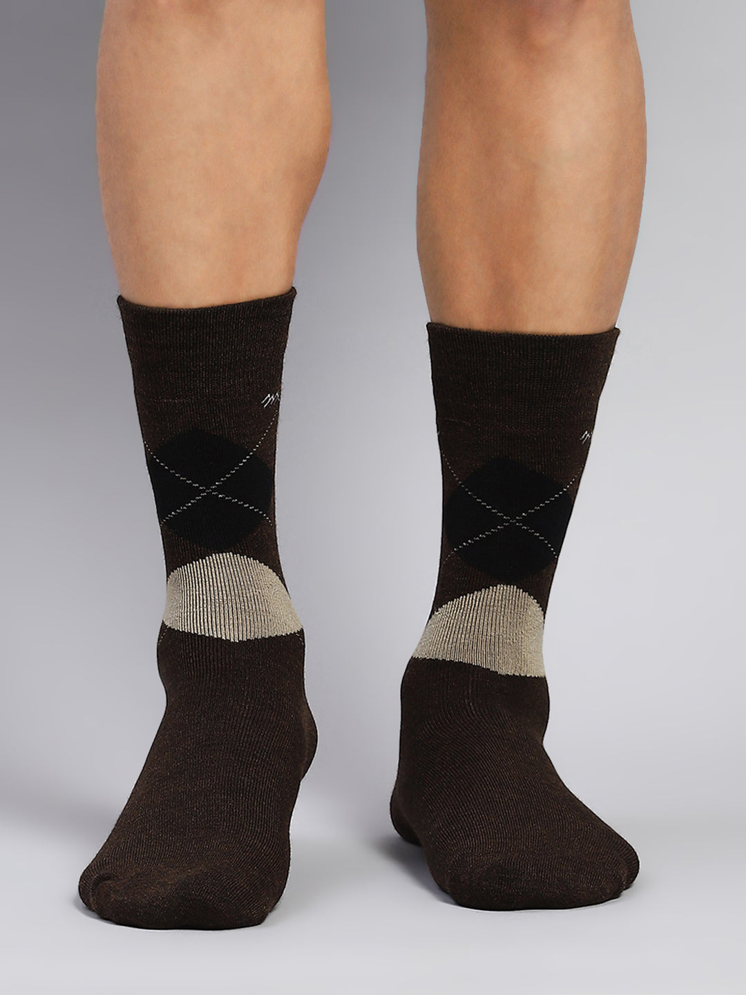Men Wool blend Self Design Calf Length Socks (Pack of 2)