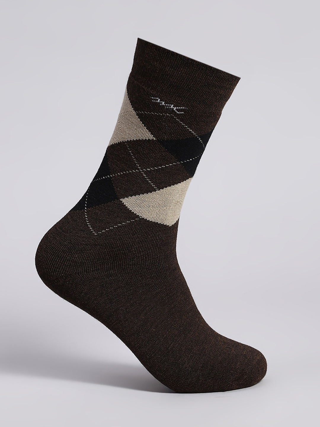 Men Wool blend Self Design Calf Length Socks (Pack of 2)