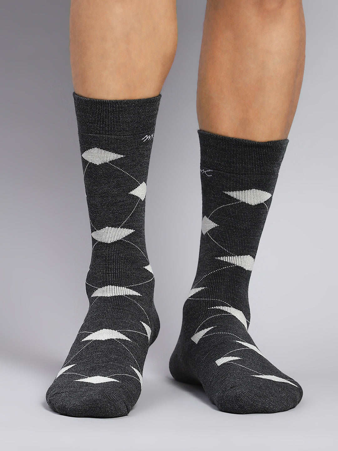 Men Wool blend Self Design Calf Length Socks (Pack of 2)