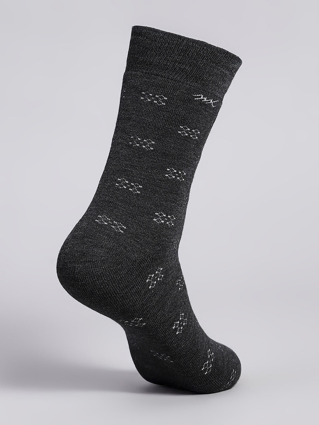 Men Wool blend Self Design Calf Length Socks (Pack of 2)