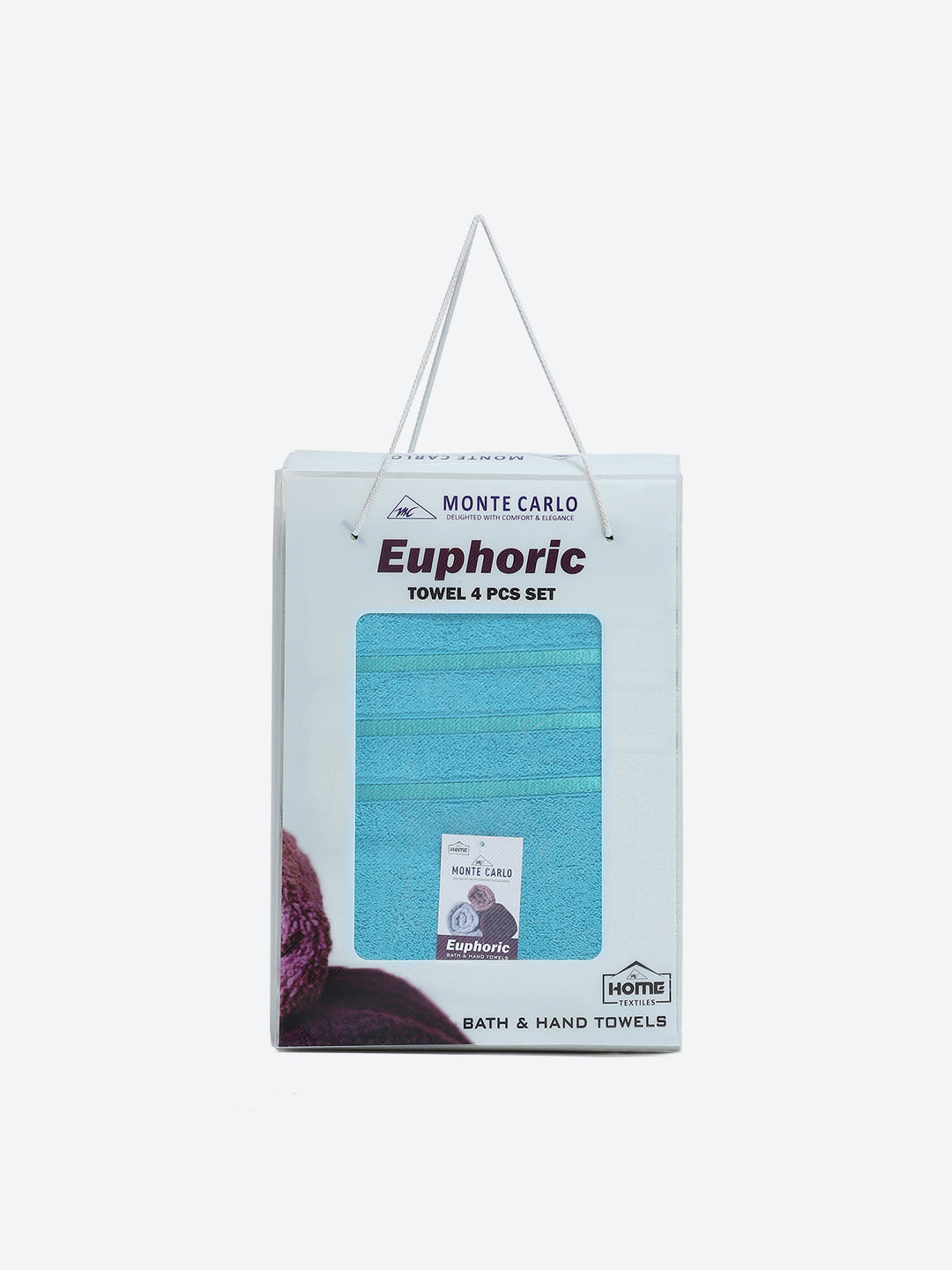 Blue & Brown Cotton 525 GSM Towel Set Pack of 4 (2 Bath & 2 Hand Towels)