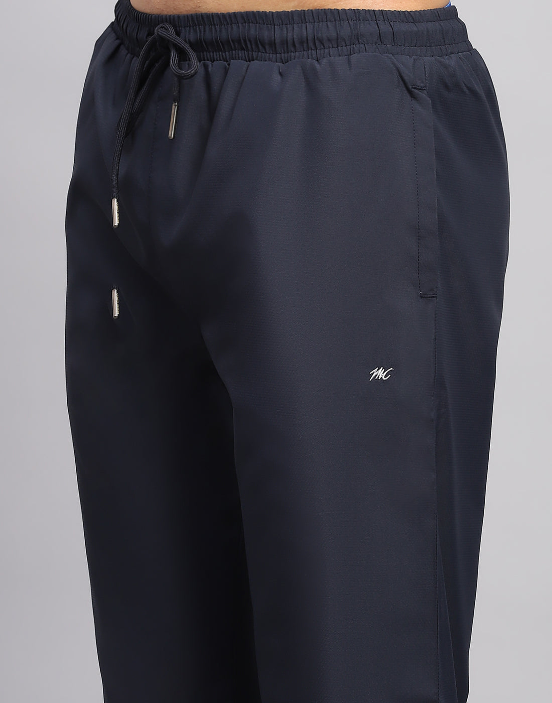 Men Blue Solid High Neck Full Sleeve Tracksuit