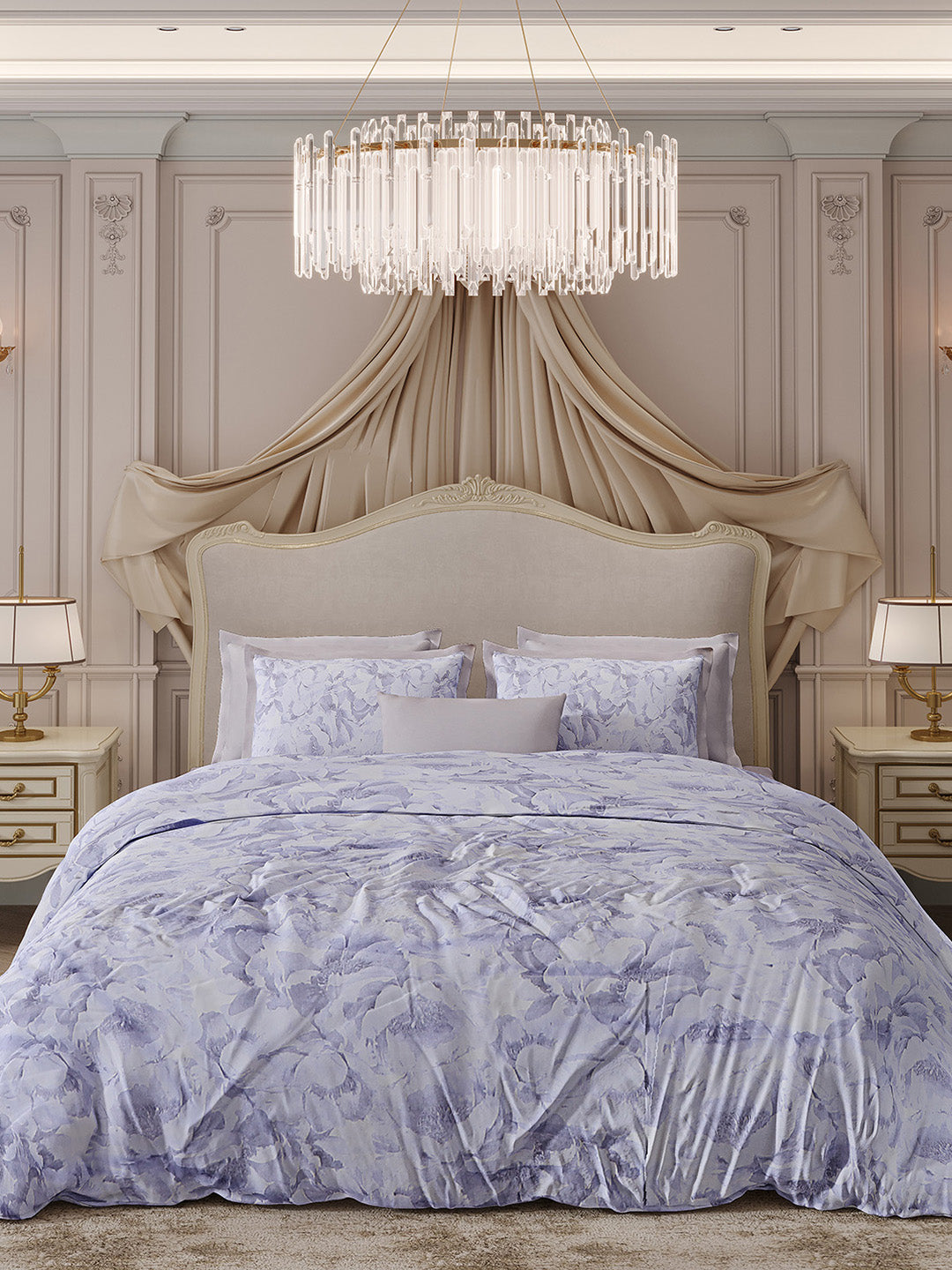 300 TC Cotton King Size Luxury 7 Pc Bedding Set (Heritage)