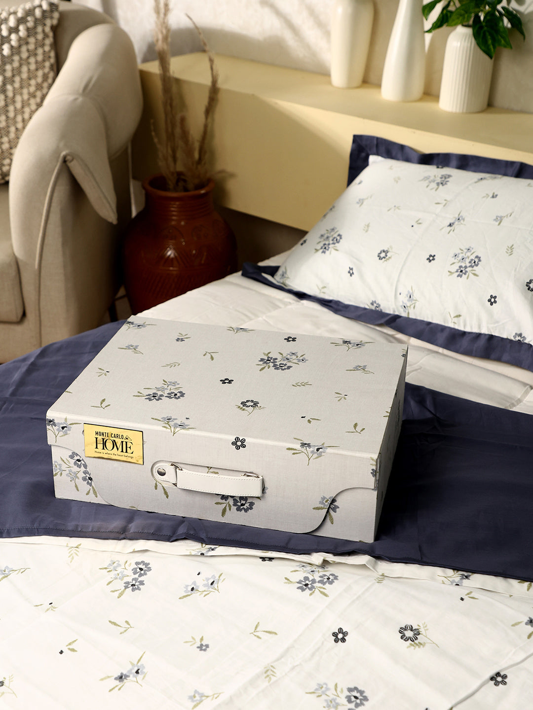 300 TC Cotton King Size Luxury 7 Pc Bedding Set (Heritage)