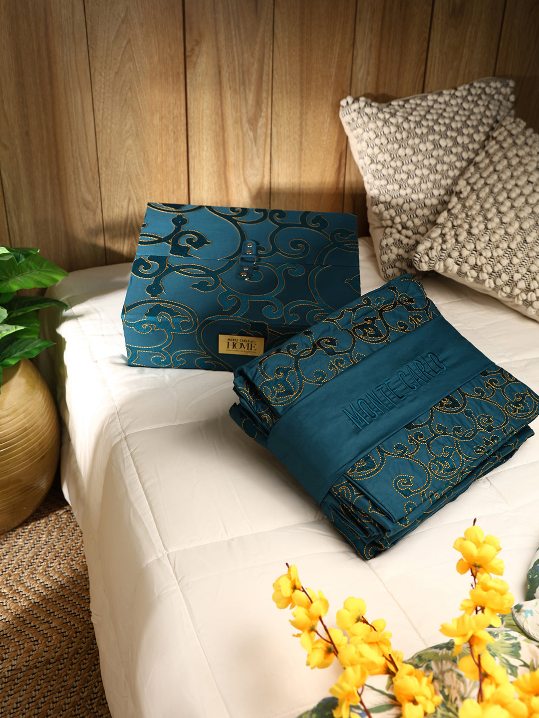 400 TC Cotton King Size Luxury 10 Pc Bedding Set (Matrix)