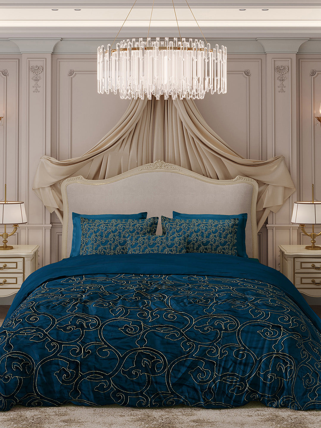 400 TC Cotton King Size Luxury 10 Pc Bedding Set (Matrix)