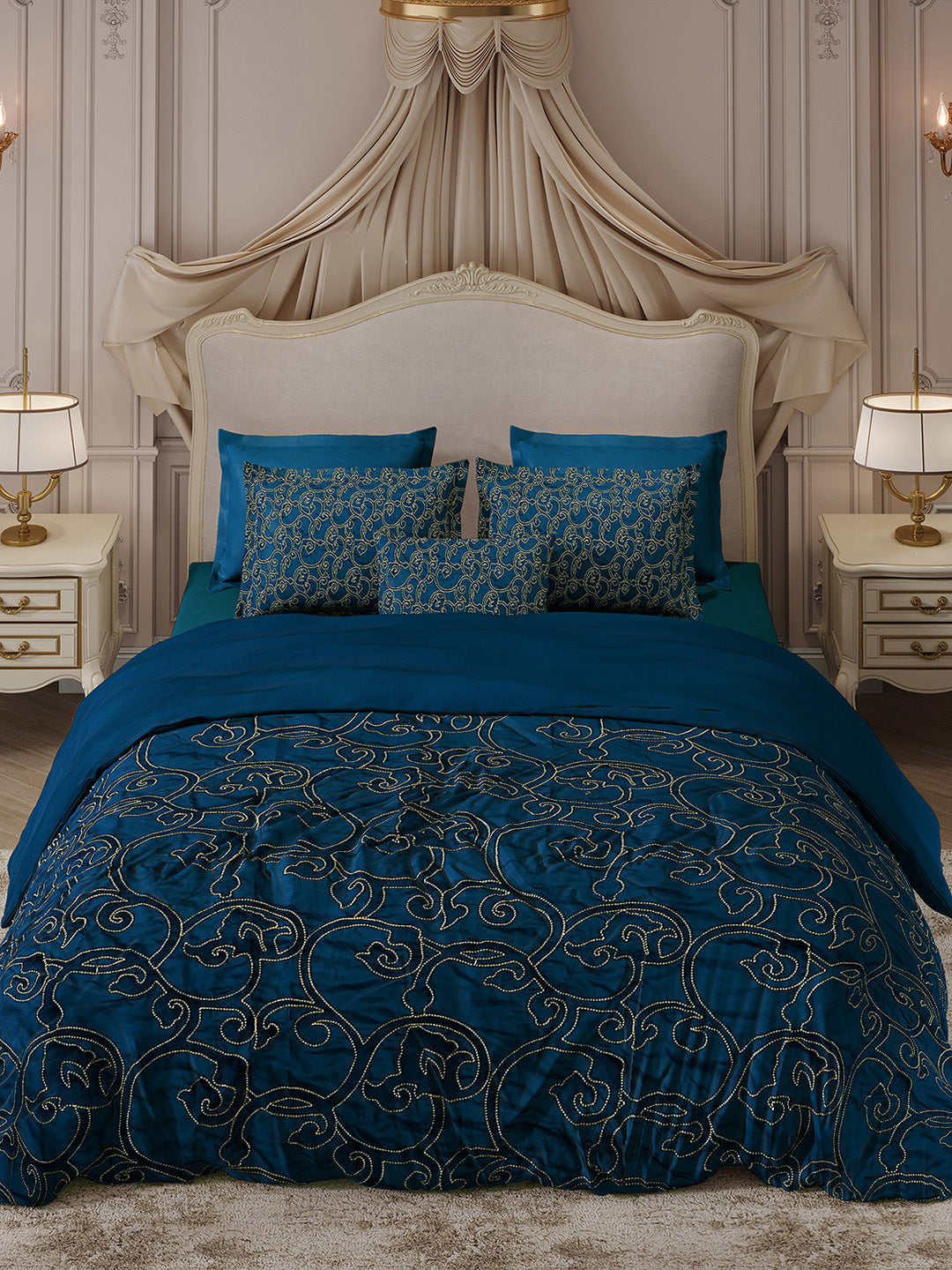 400 TC Cotton King Size Luxury 10 Pc Bedding Set (Matrix)