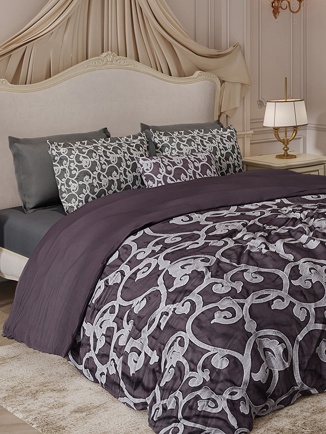 400 TC Cotton King Size Luxury 10 Pc Bedding Set (Matrix)
