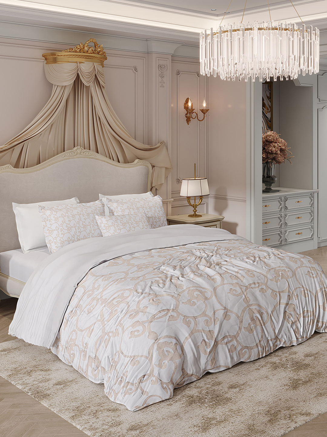 400 TC Cotton King Size Luxury 10 Pc Bedding Set (Matrix)