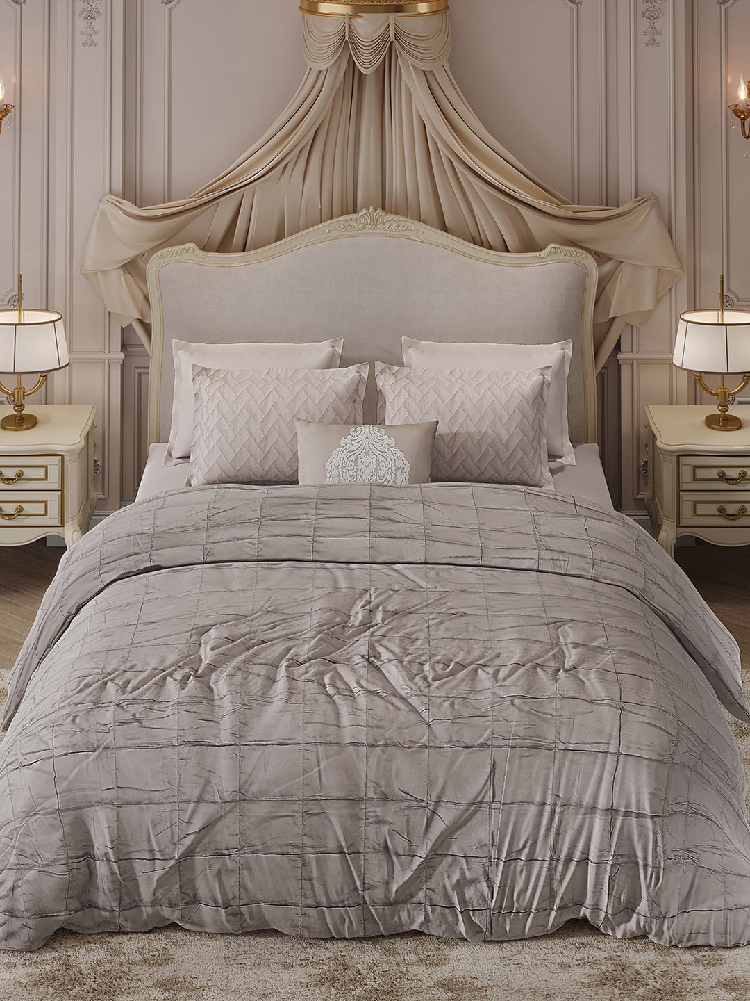 300 TC Cotton King Size Luxury 11 Pc Bedding Set (Trousseau)