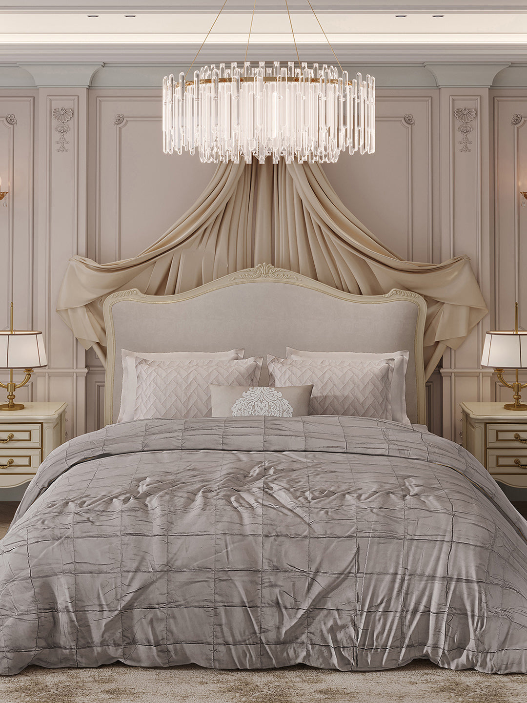 300 TC Cotton King Size Luxury 11 Pc Bedding Set (Trousseau)