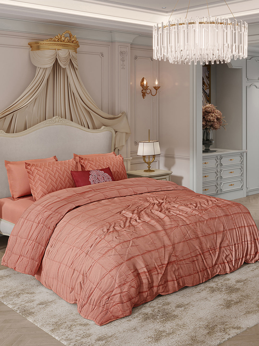 300 TC Cotton King Size Luxury 11 Pc Bedding Set (Trousseau)