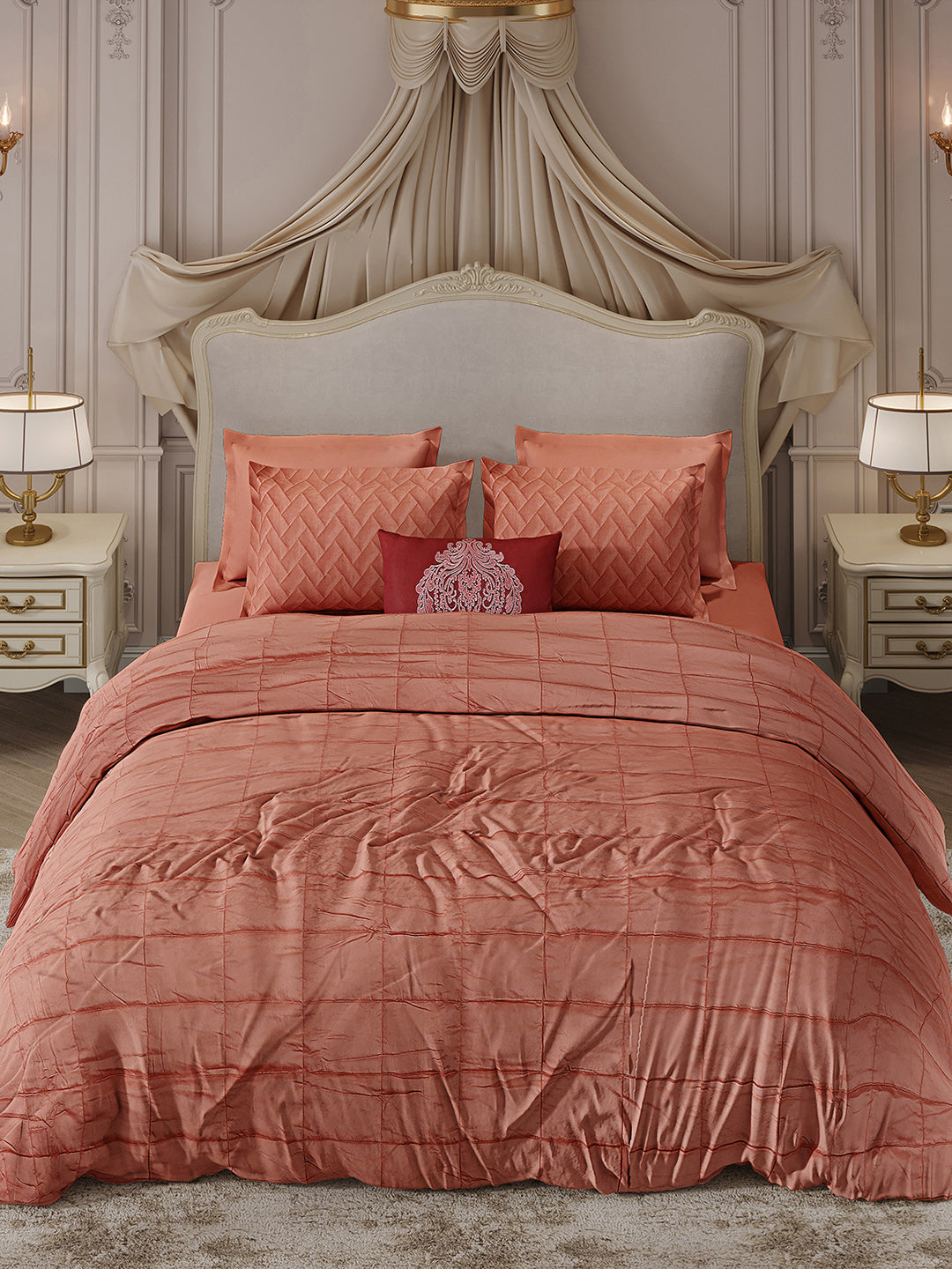 300 TC Cotton King Size Luxury 11 Pc Bedding Set (Trousseau)