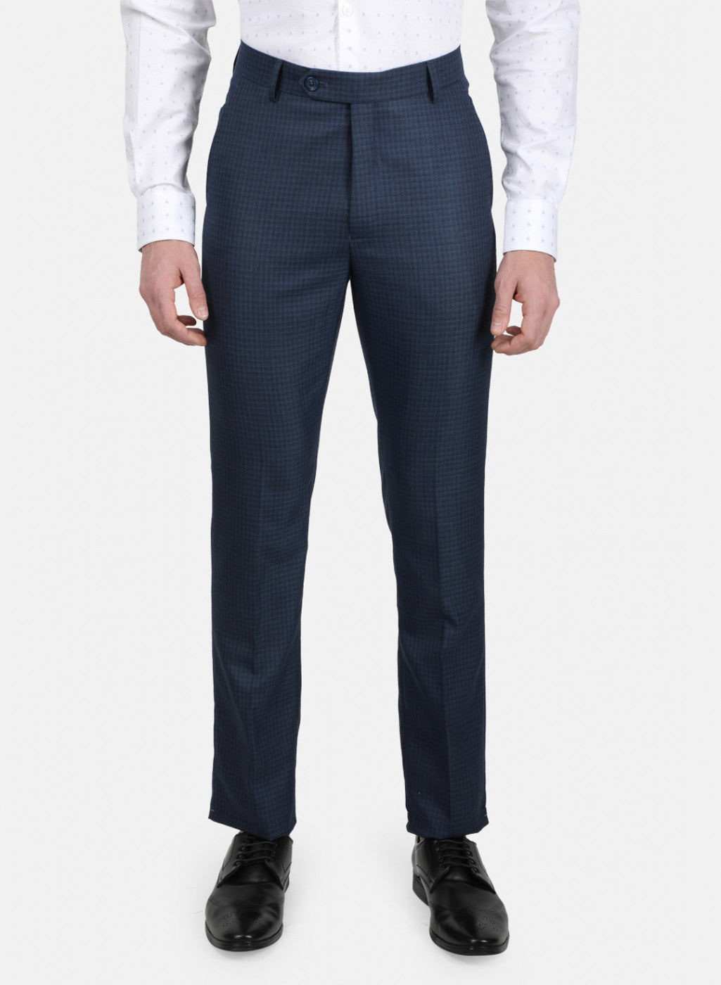 Mens Black & Blue Smart Trouser