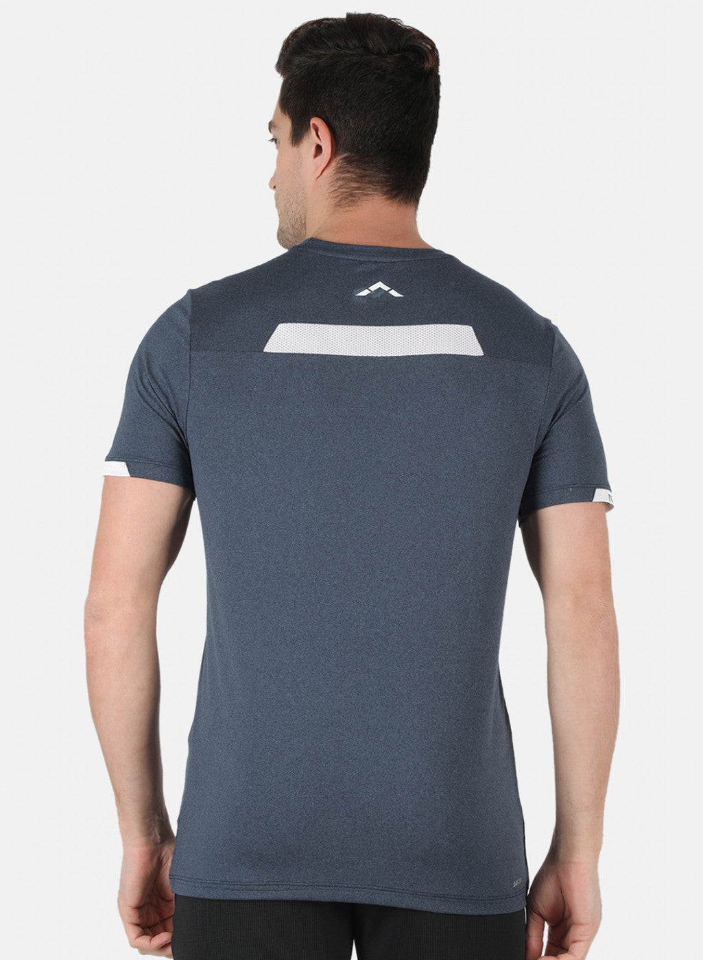 Rock.it Men Navy Blue Self Design Round Neck T-Shirt