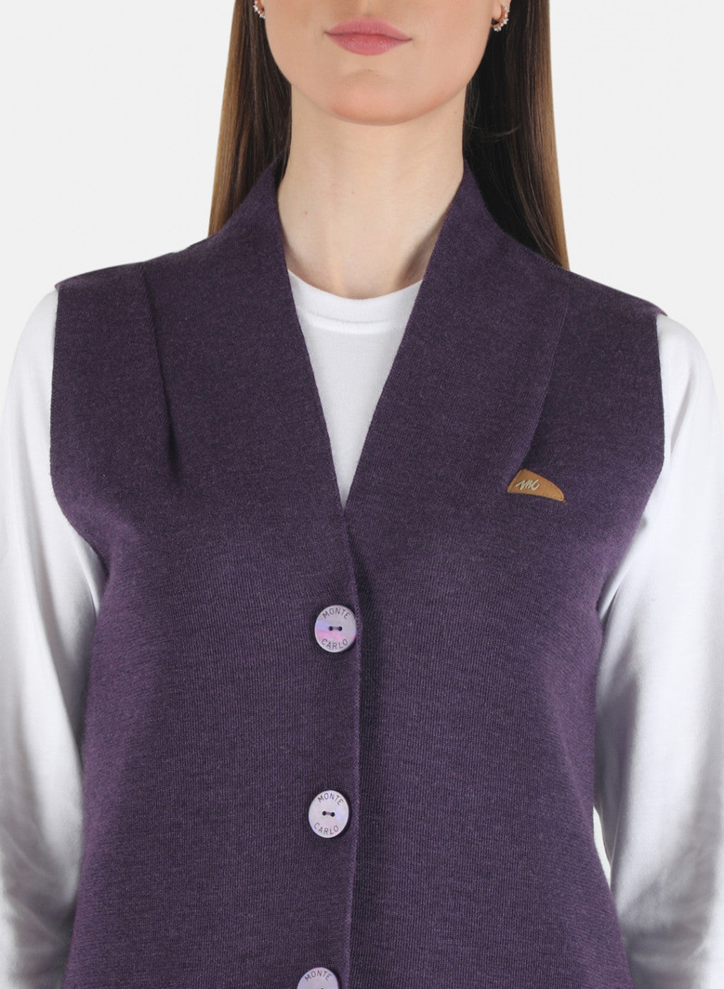 Women Purple Solid Cardigan
