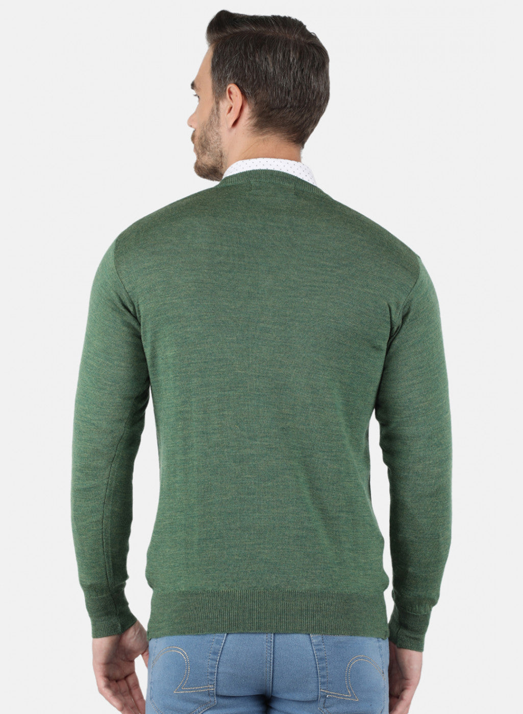 Men Green Solid Pullover