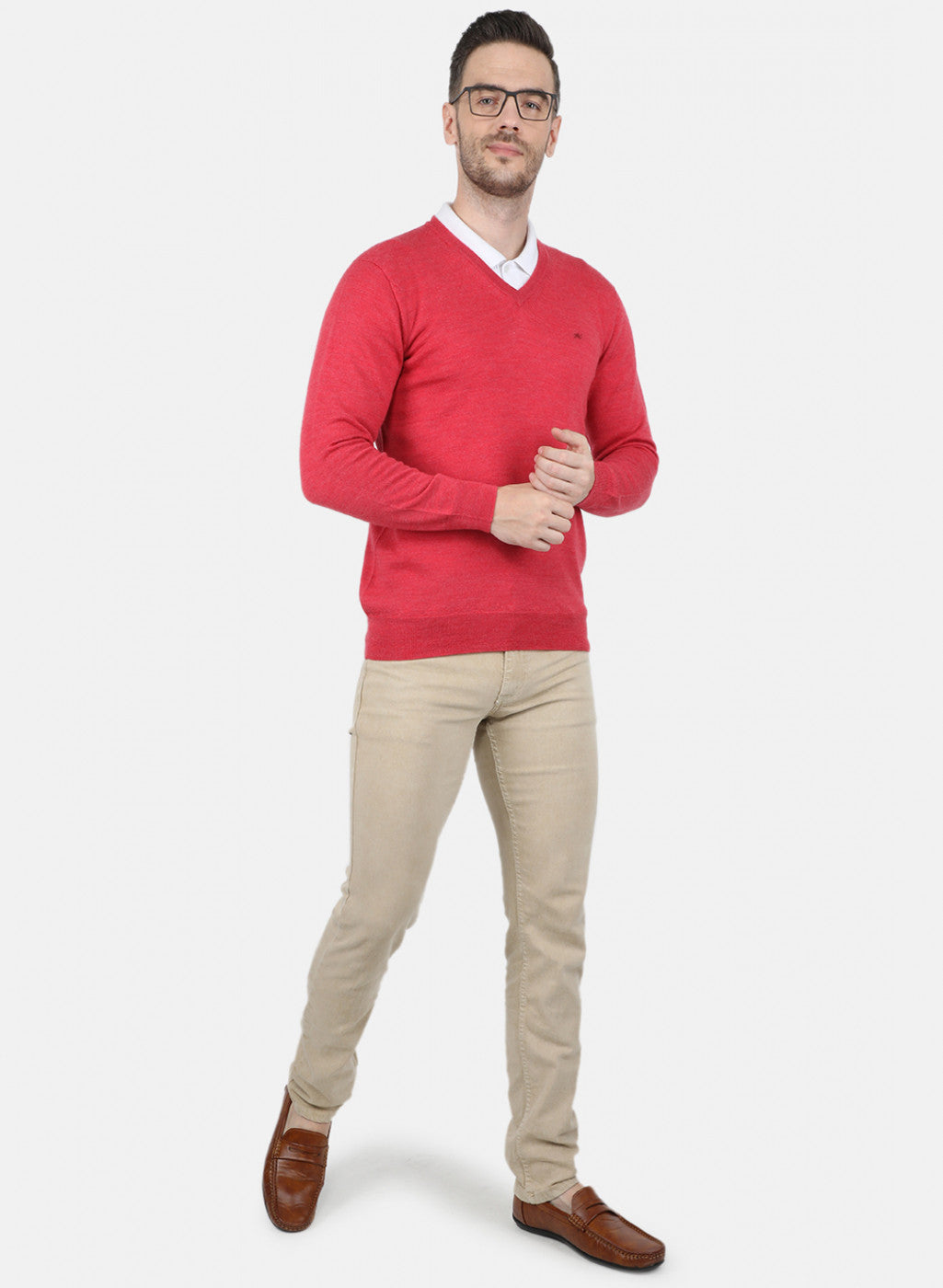 Men Brown Solid Pullover