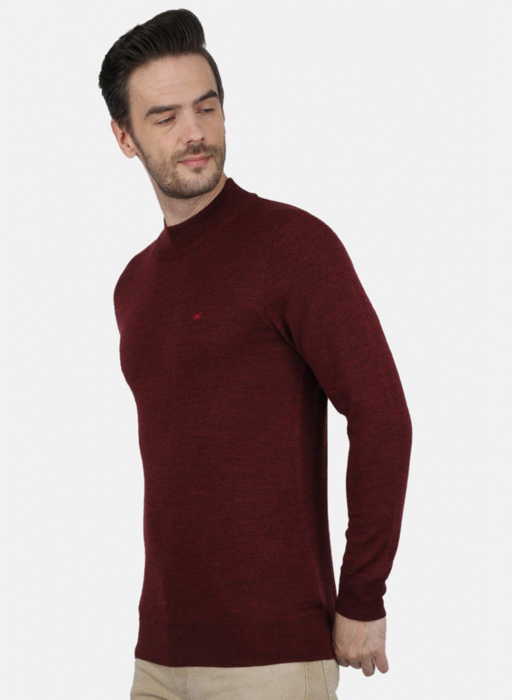 Men Purple Solid Pullover