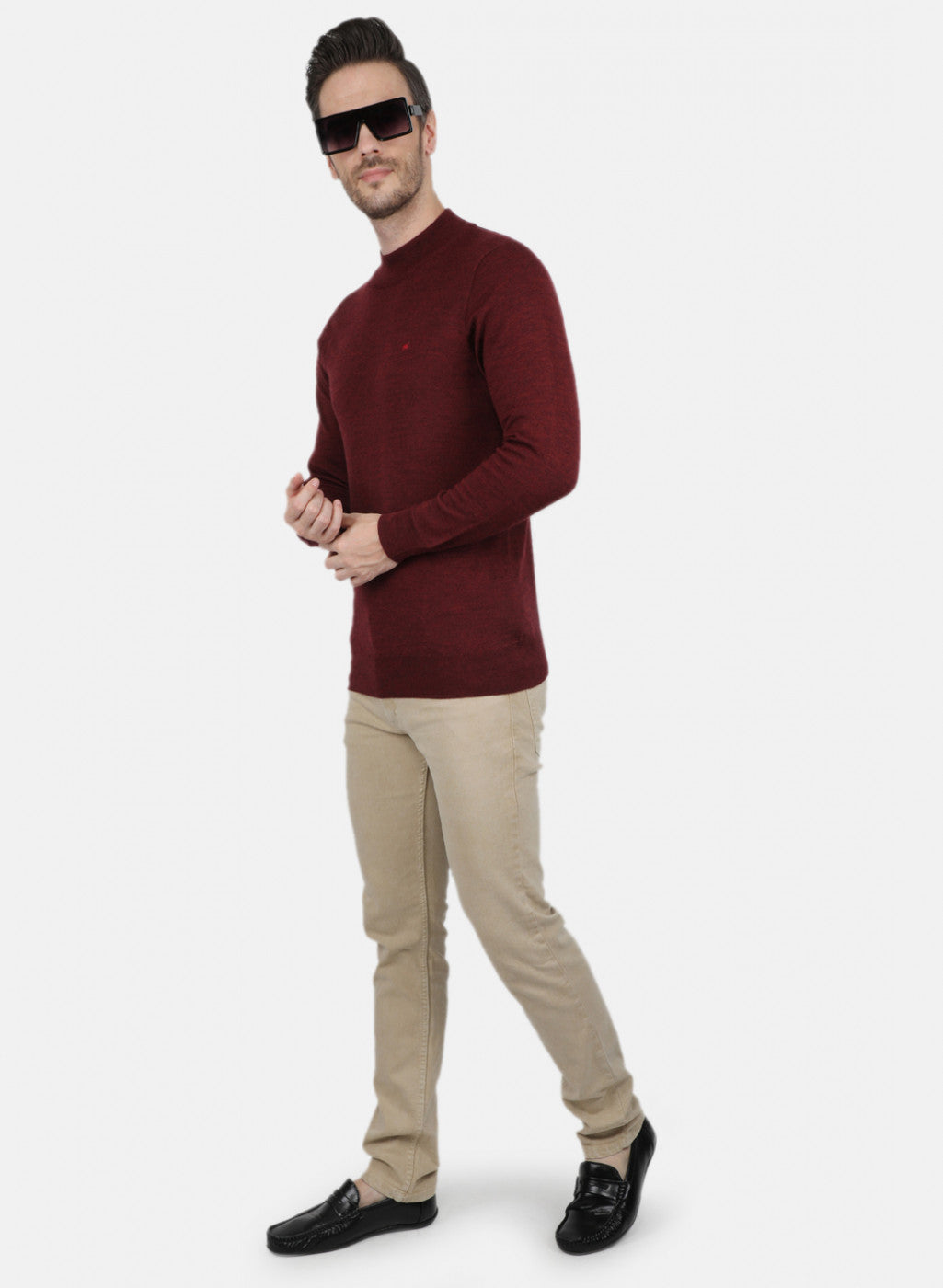 Men Purple Solid Pullover