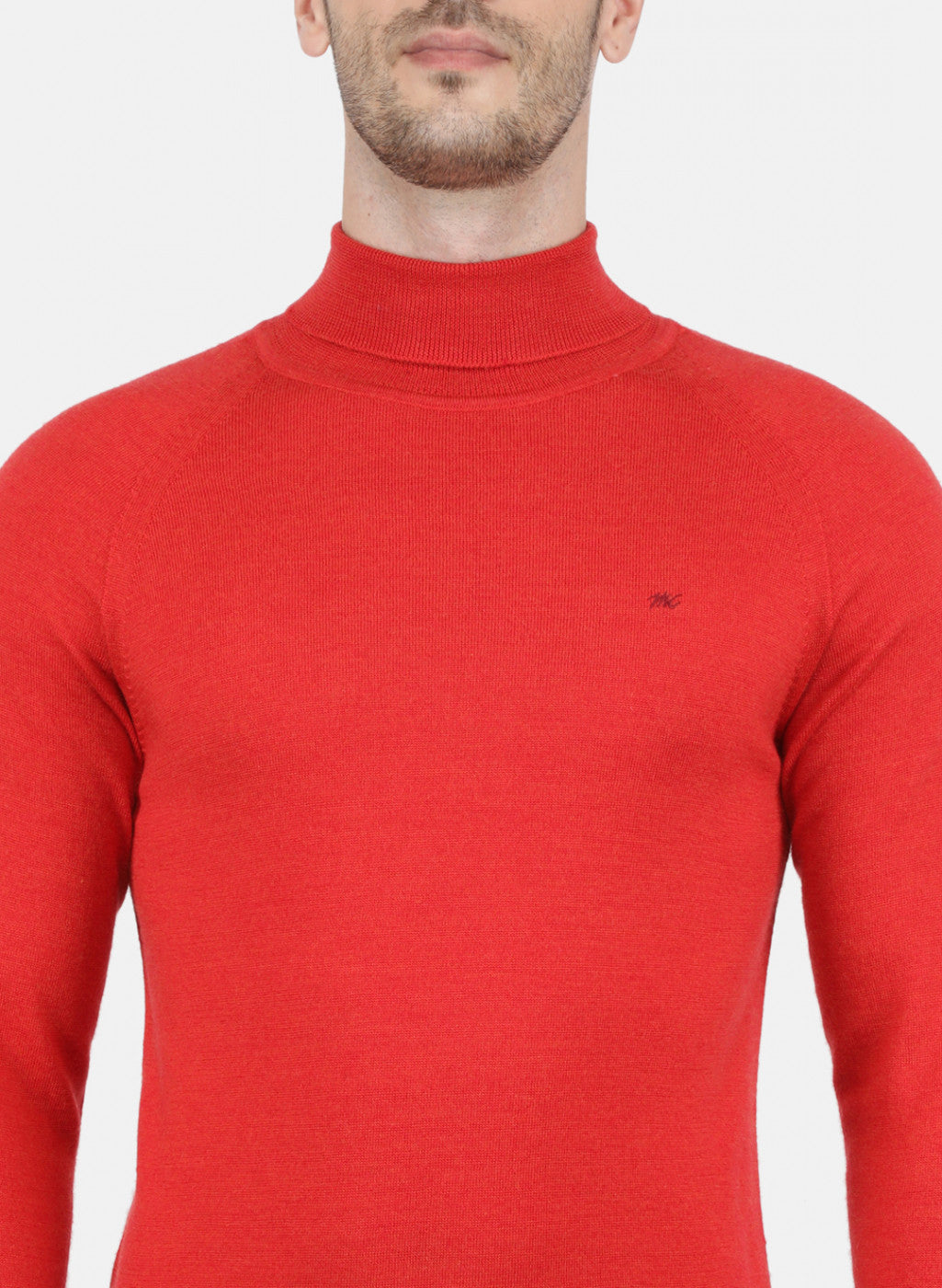 Men Red Solid Pullover