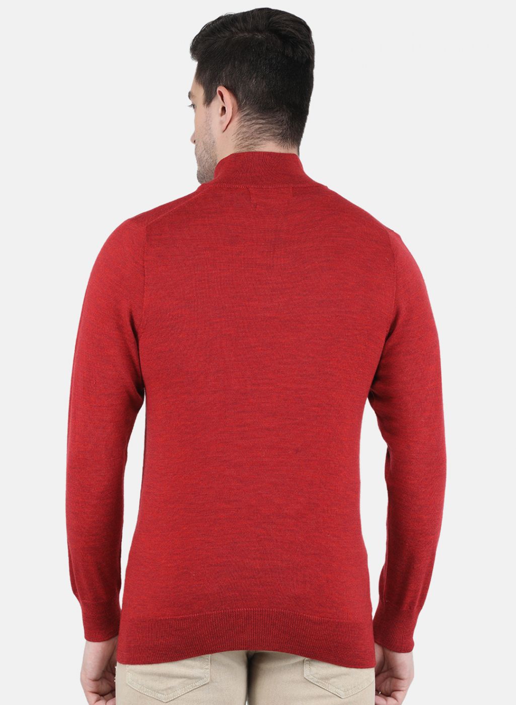 Men Red Solid Pullover