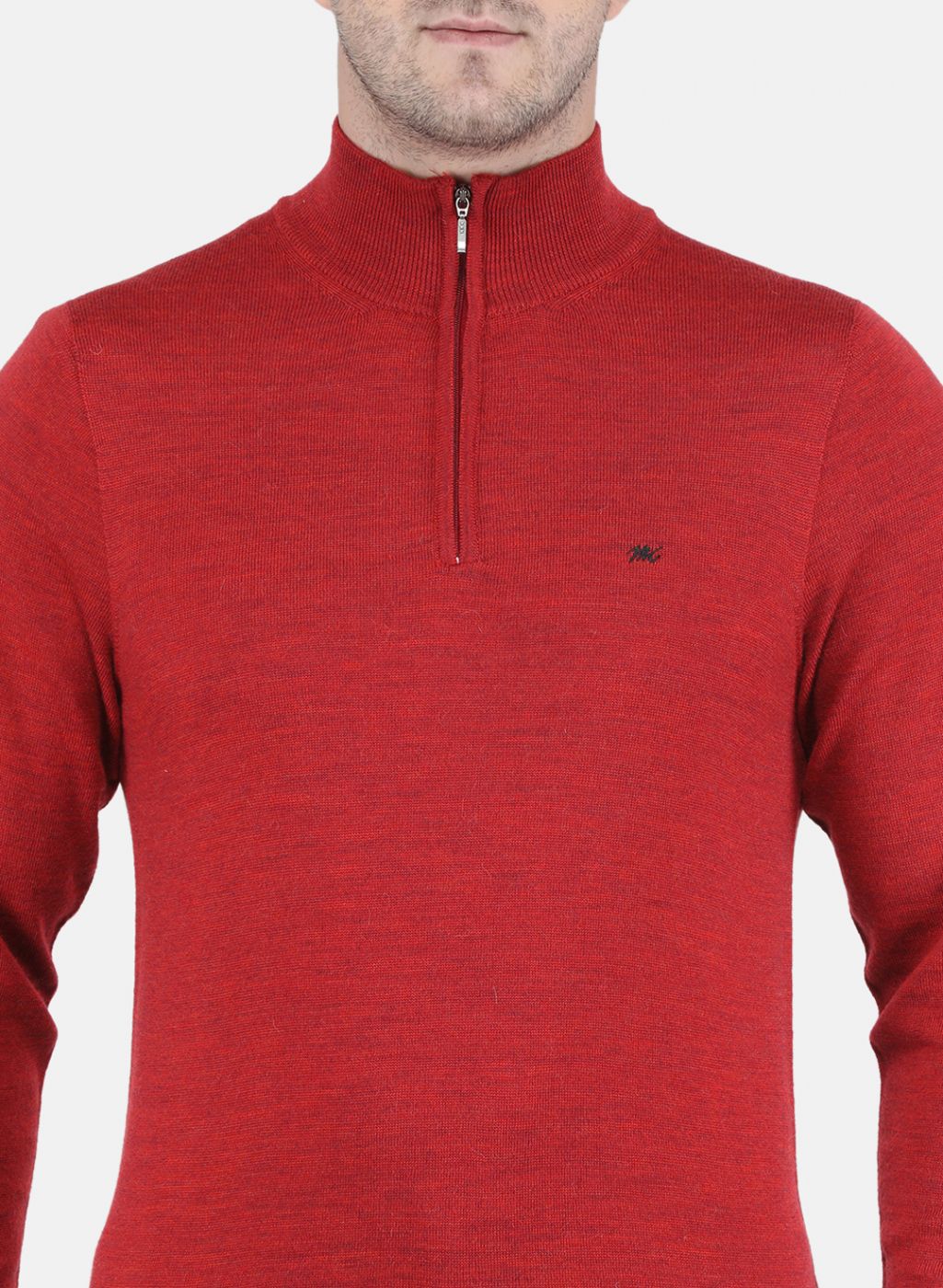 Men Red Solid Pullover