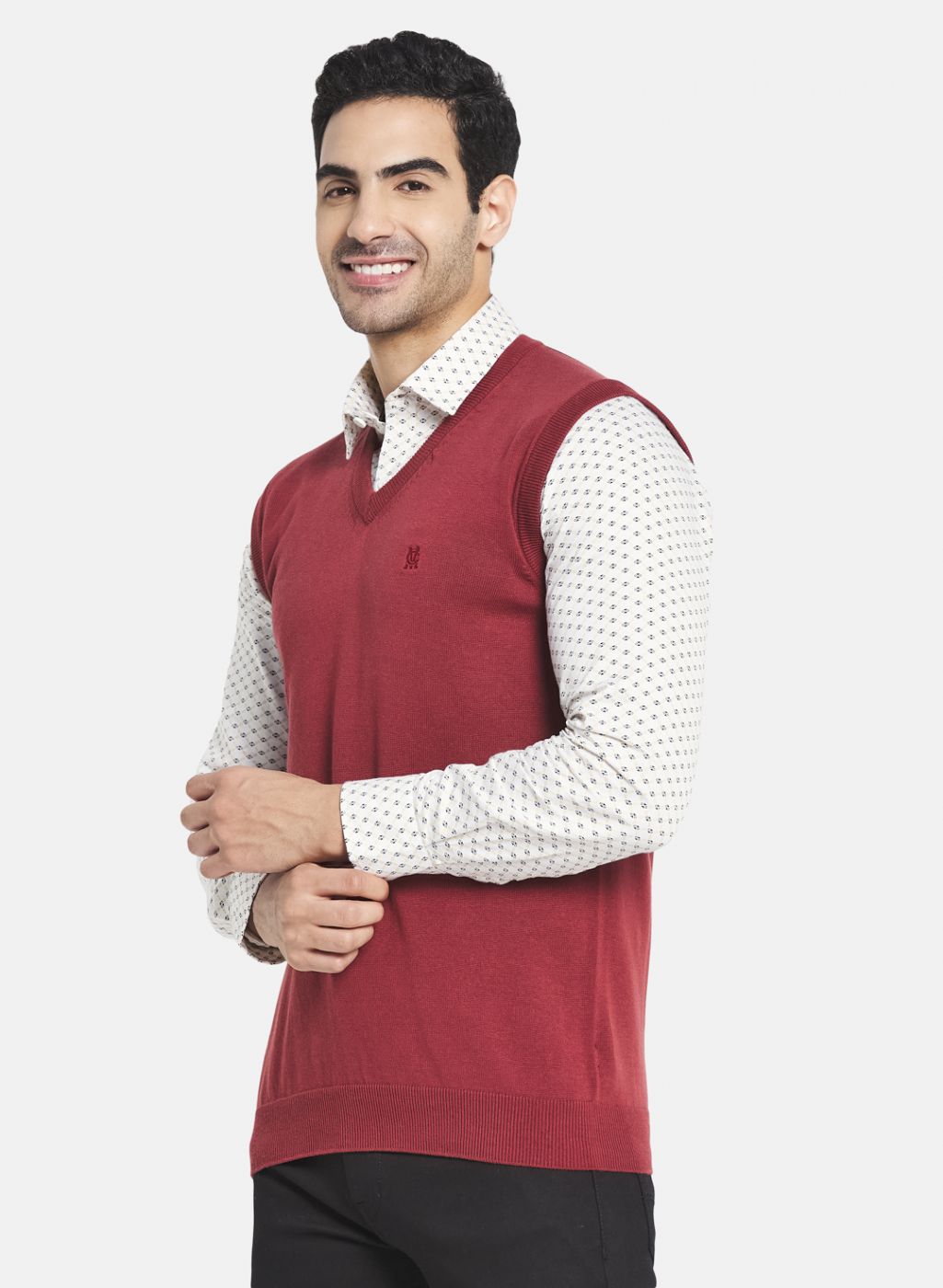 Men Grey Solid Pullover