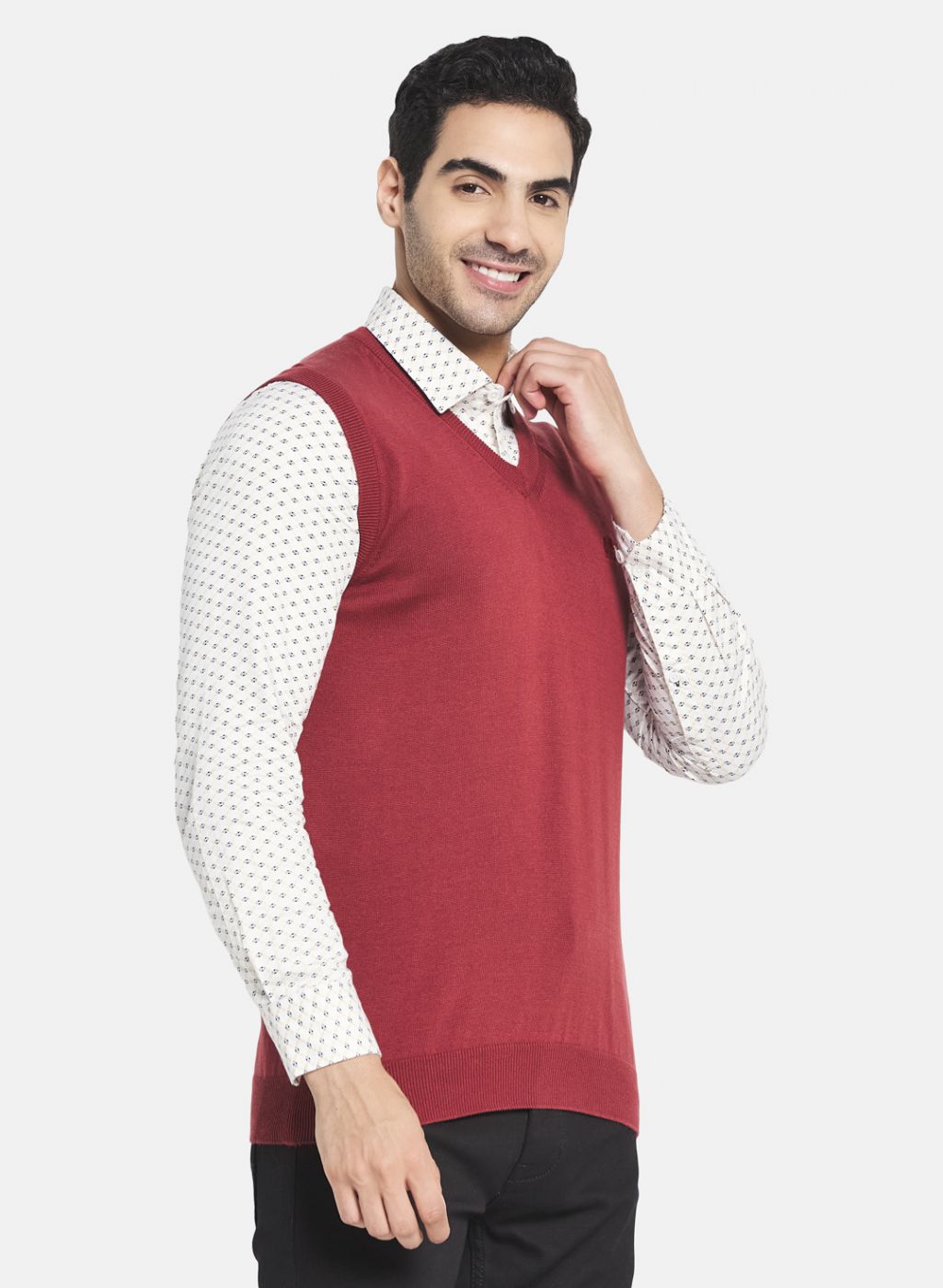 Men Grey Solid Pullover