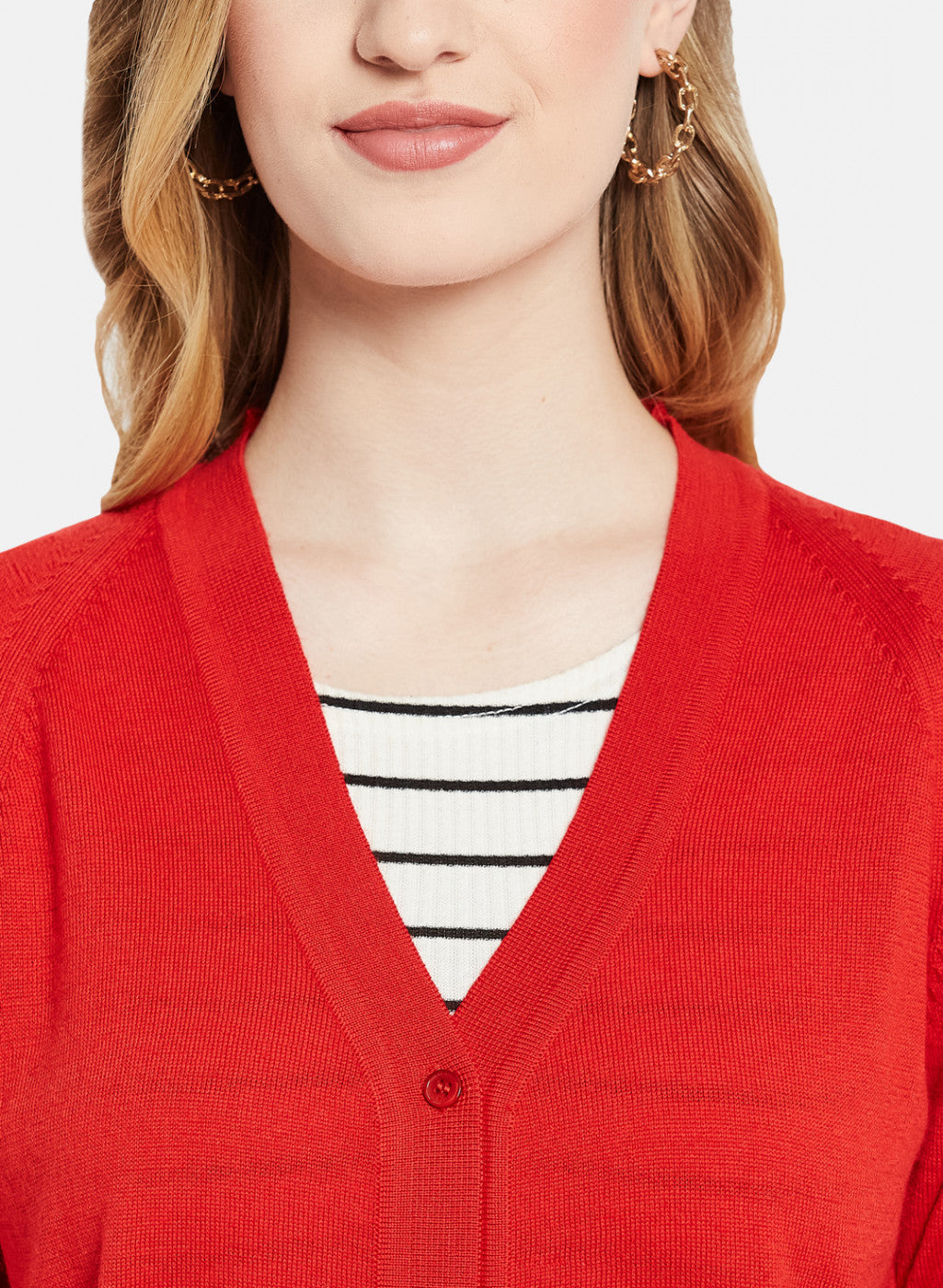 Women Red Solid Cardigan