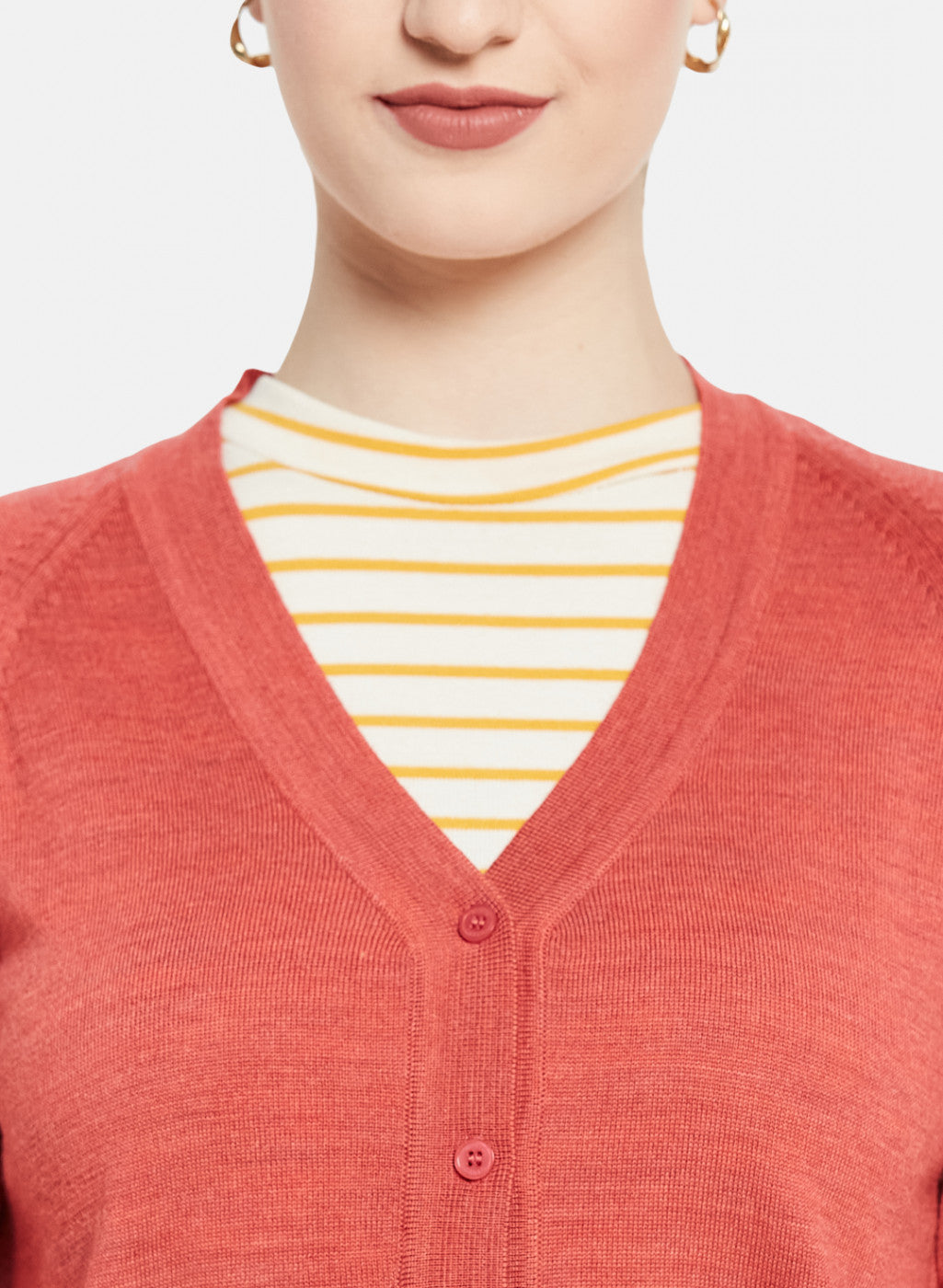 Women Light Red Solid Cardigan