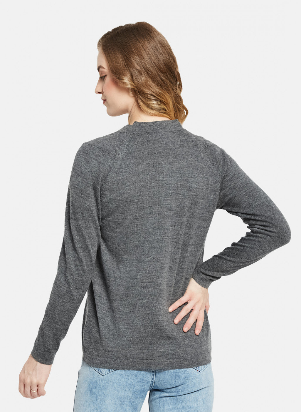 Women Grey Solid Cardigan