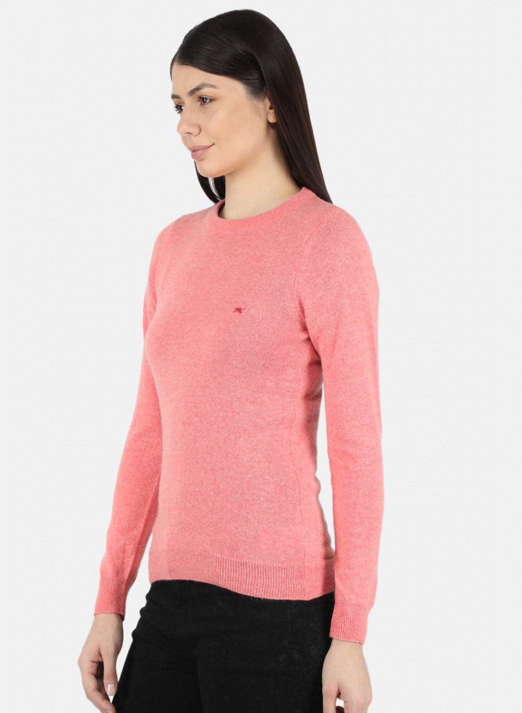 Women Peach Solid Winter Top
