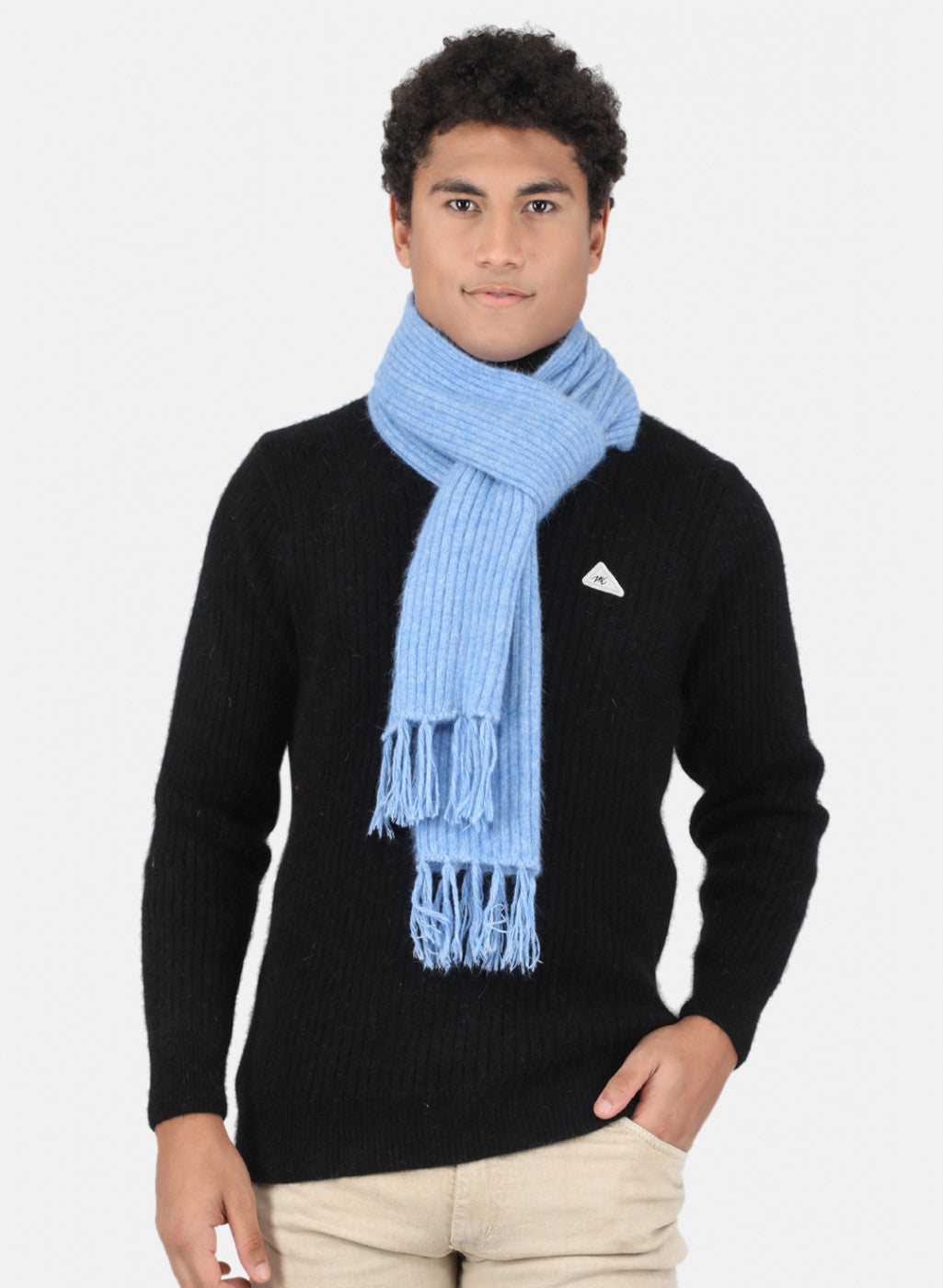 Men Blue Solid Muffler