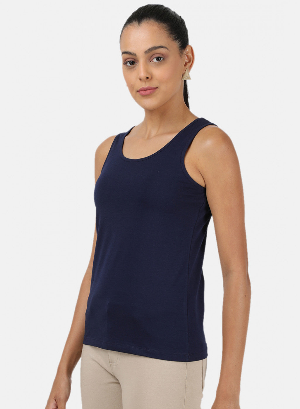 Womens Blue Plain Spaghetti