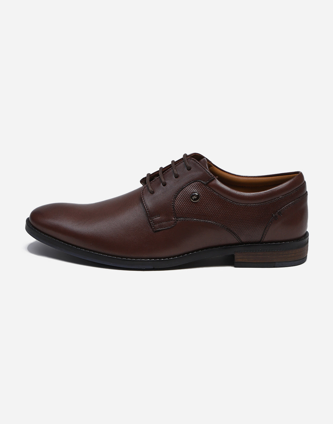 Men Brown Lace Up Genuine Leather Formal Derby