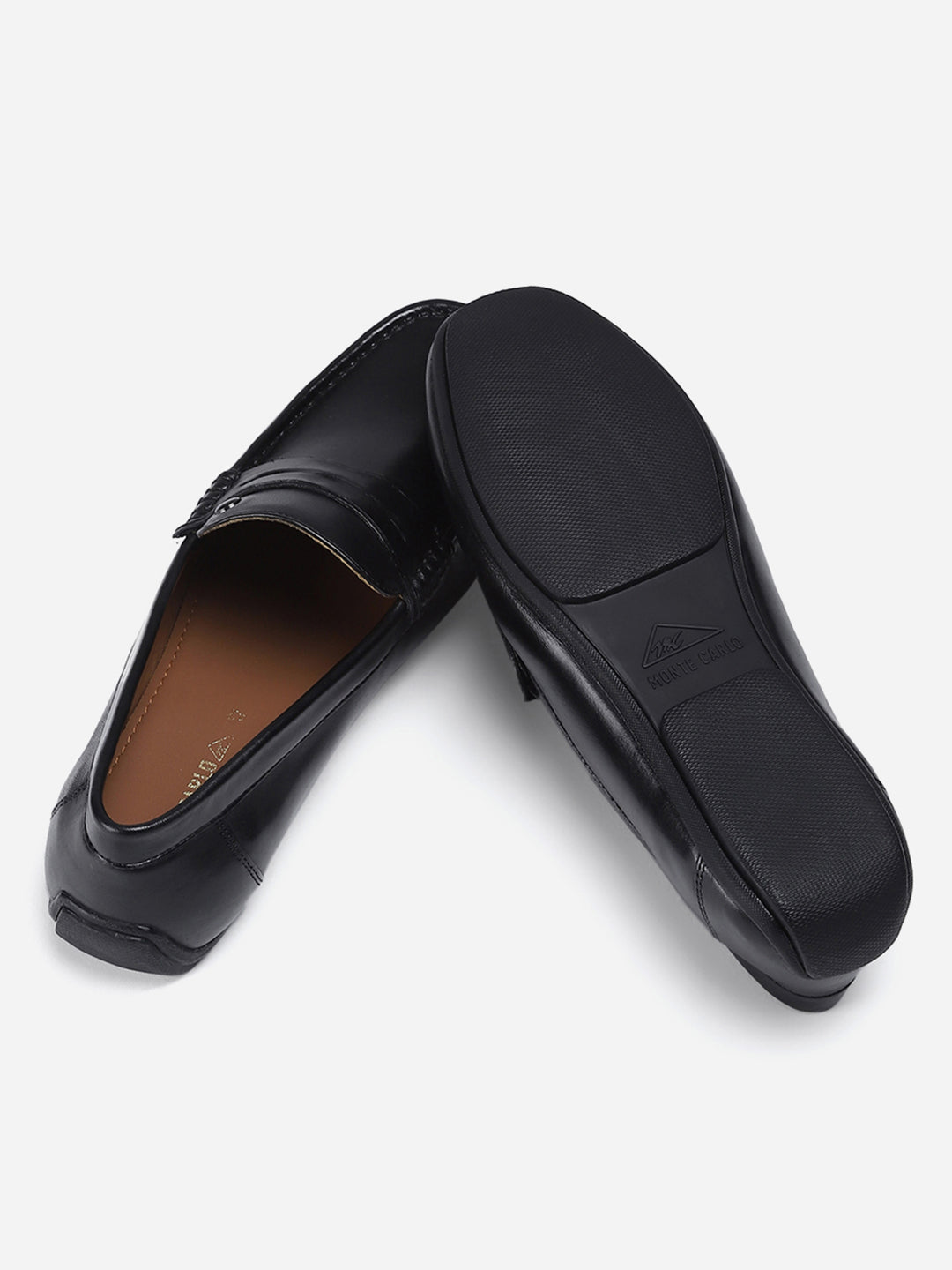 Men Black Slip on Genuine Leather Loafers