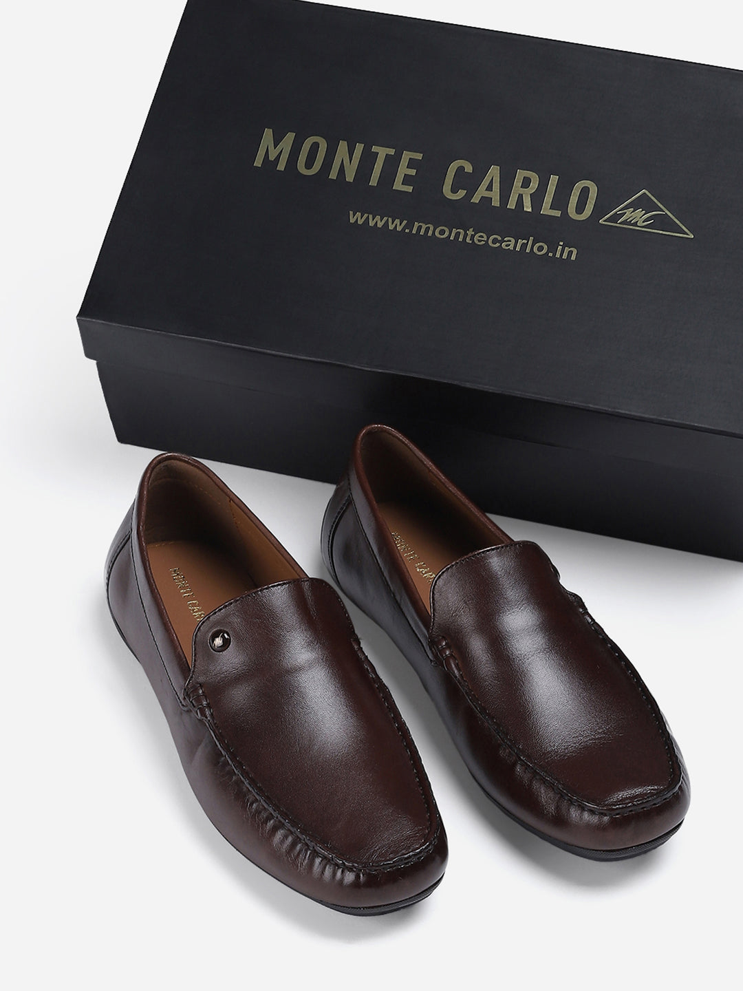 Men Brown Slip on Genuine Leather Loafers