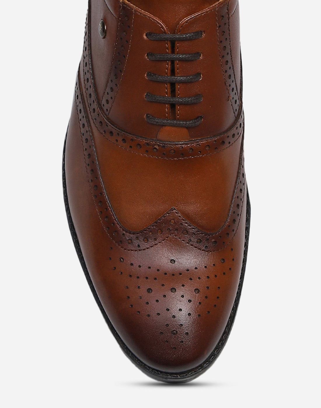 Men Tan Lace Up Genuine Leather Formal Brogues