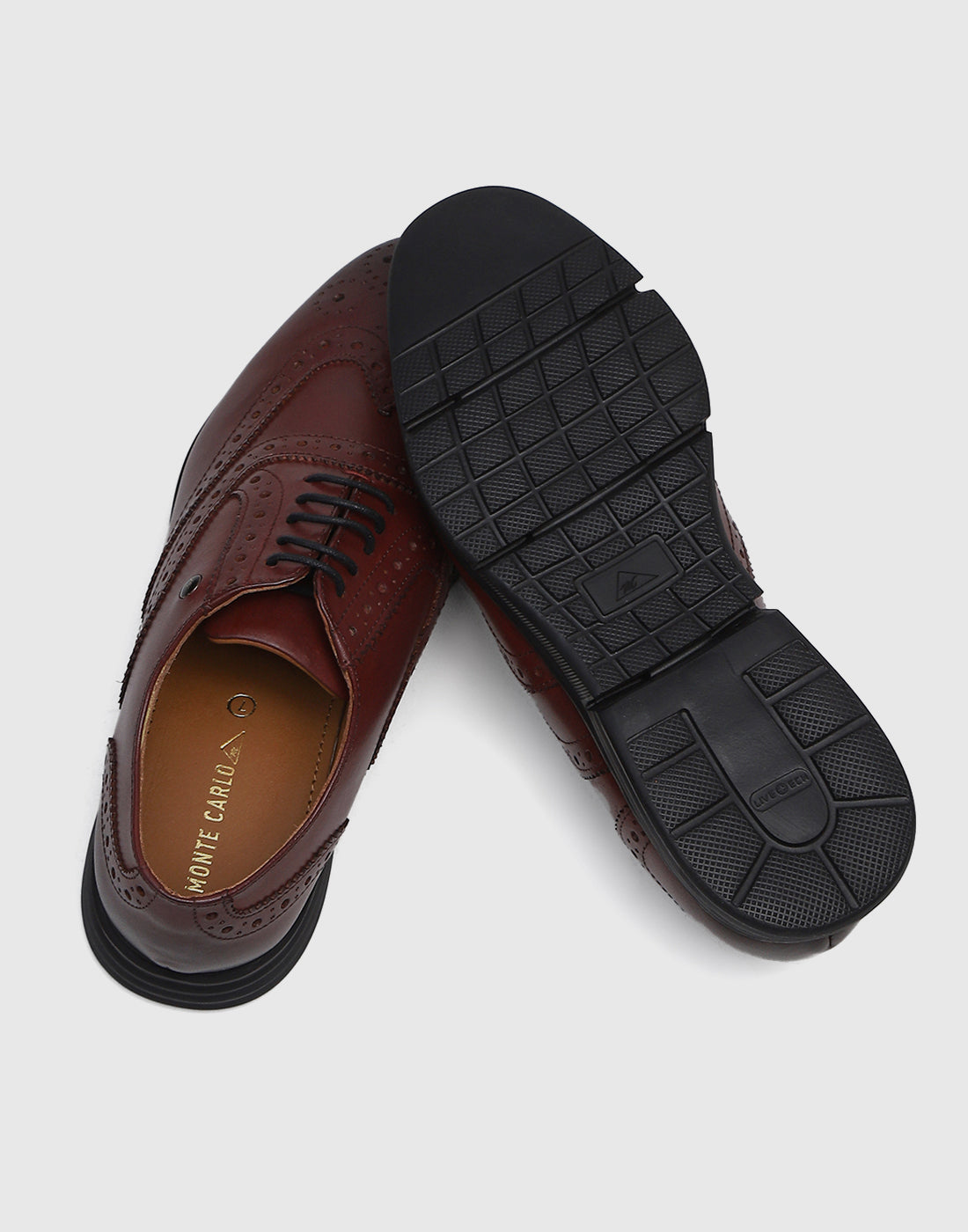 Men Burgundy Lace Up Genuine Leather Formal Brogues