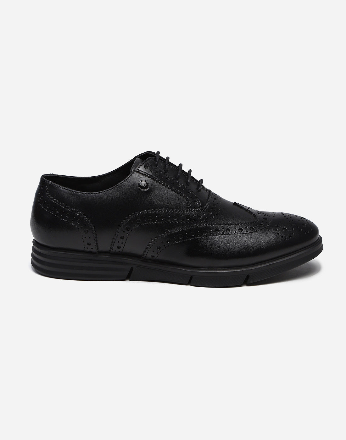 Men Black Lace Up Genuine Leather Formal Brogues