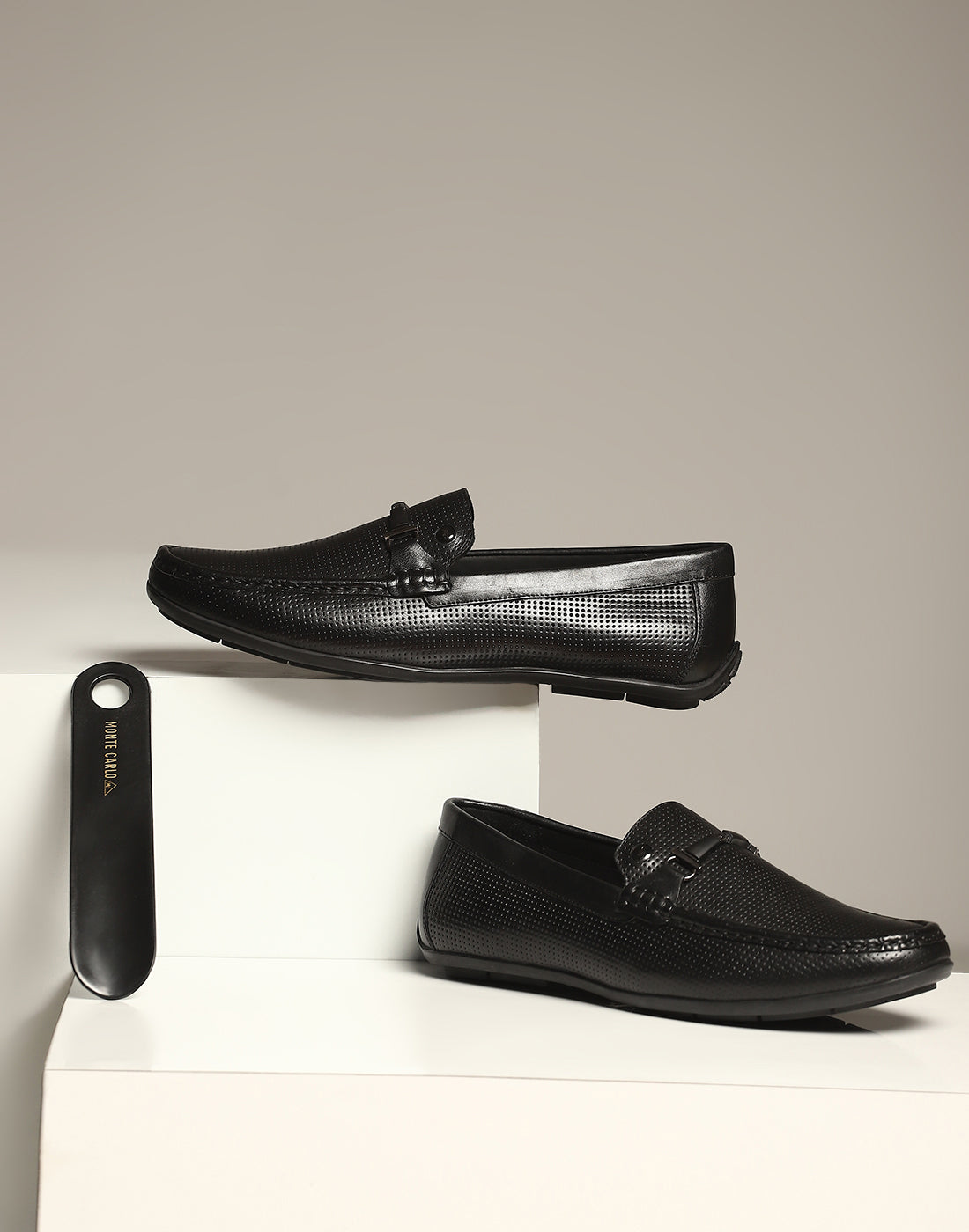 Men Black Slip on Genuine Leather Penny Loafers